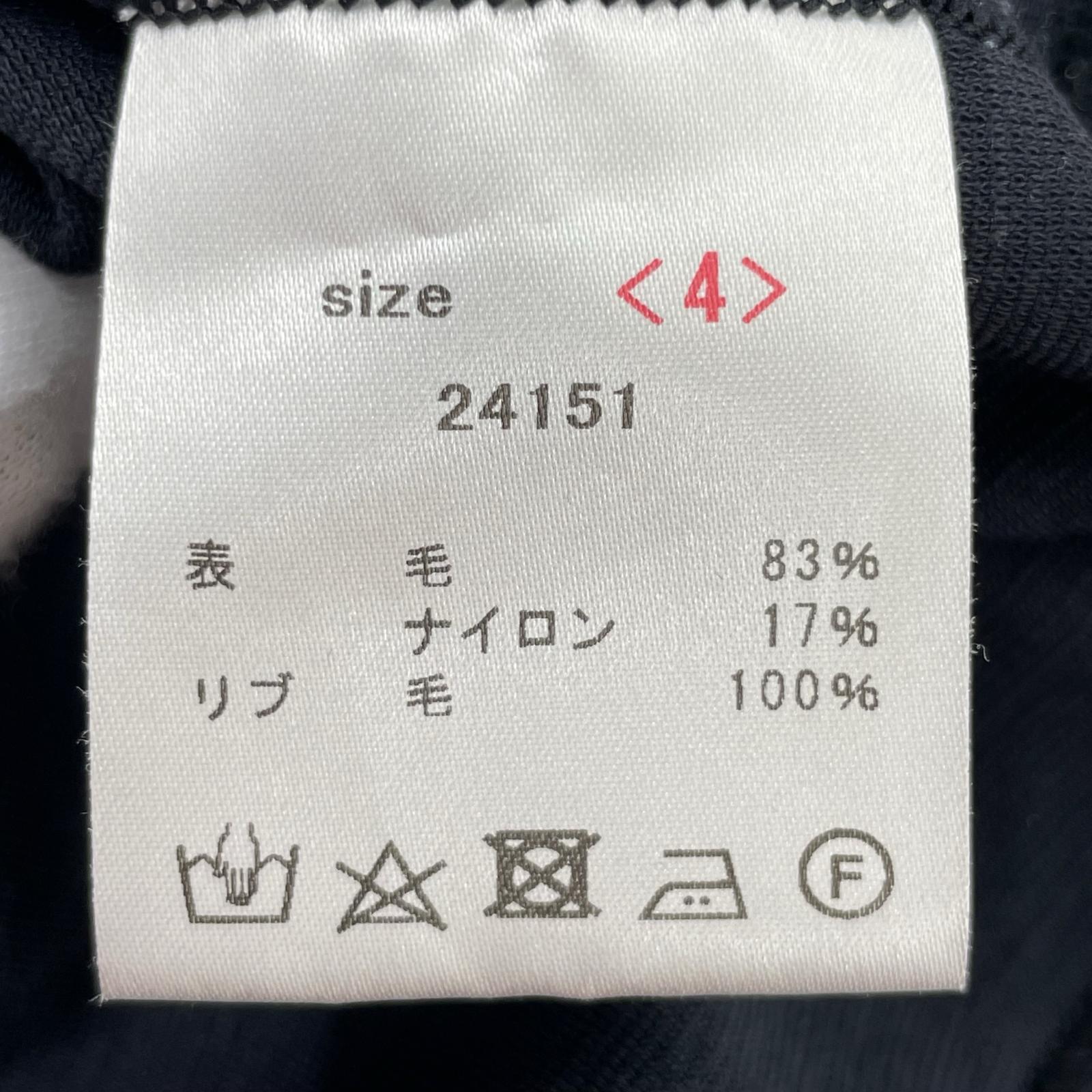 長袖Tシャツ ノーミュールシングウール ダブルフェイスニット(4) ブラック