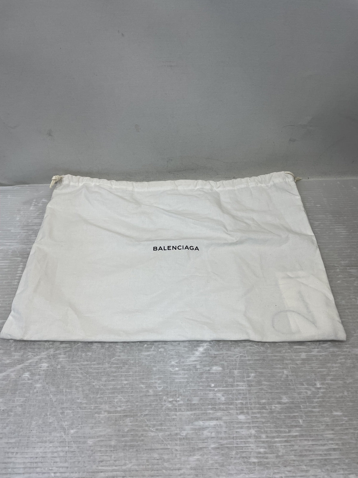 BALENCIAGA ネイビクリップクラッチバッグ デニム×レザー
