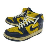 スニーカー dunk hi イエロー×ネイビー 27cm 27cm (US9 UK8 1/2 EU44)