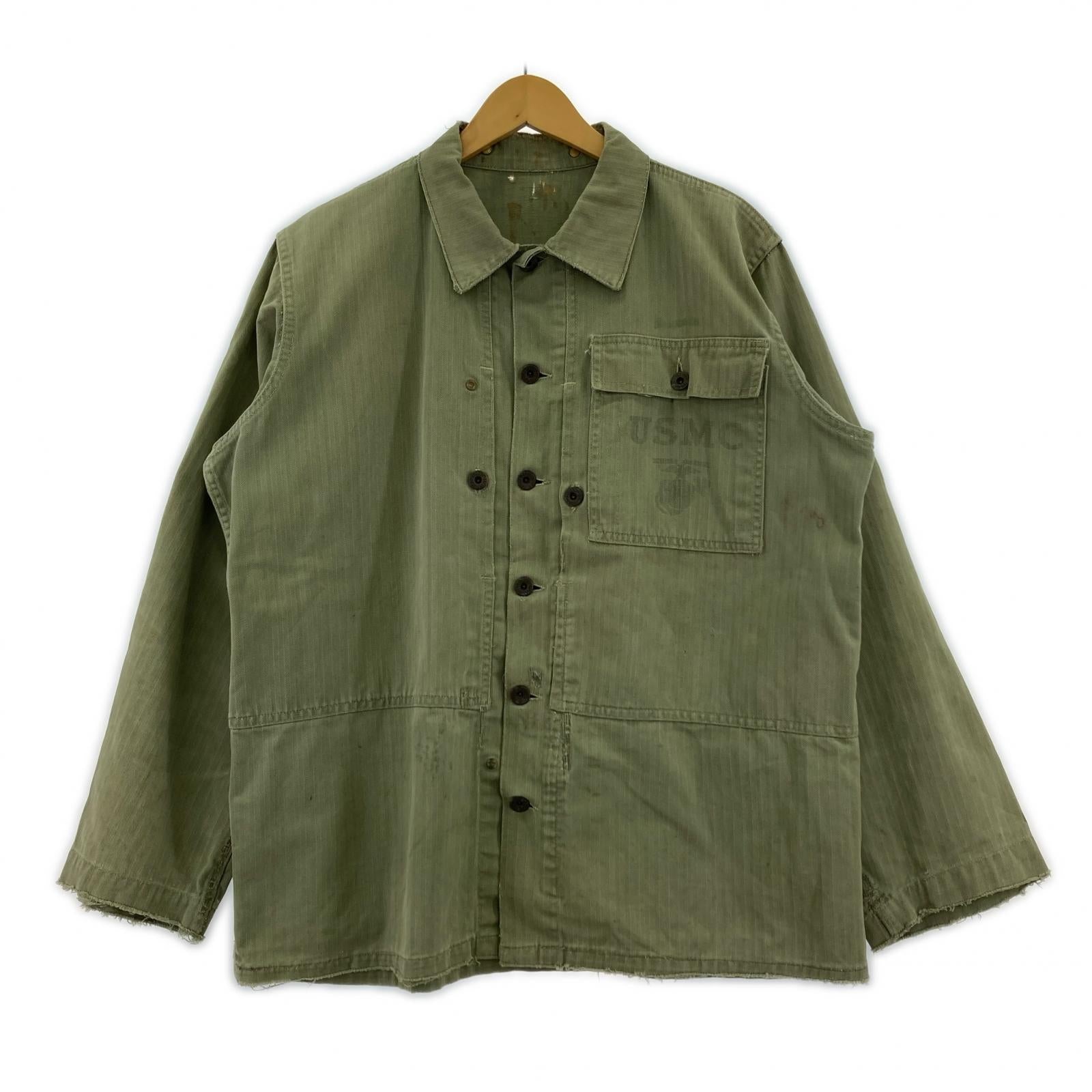 ジャケット USMC WW2 P-44 HBT ジャケット ガスフラップ オリーブ