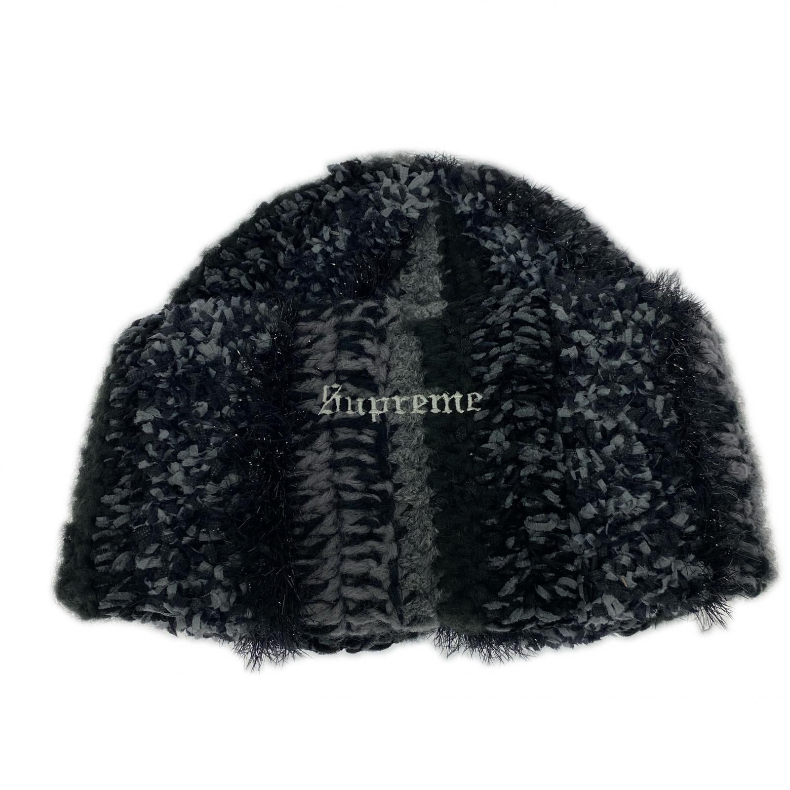 ニットキャップ supreme tinsel stripe beanie ブラック
