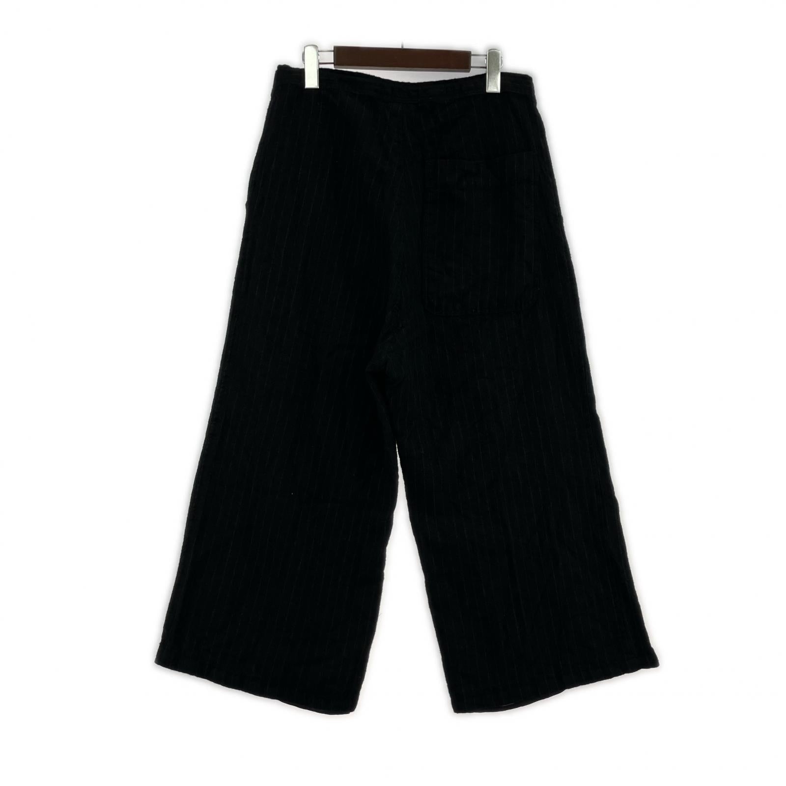 パンツ ウールワイドスラックス (S) 黒 2 ブラック