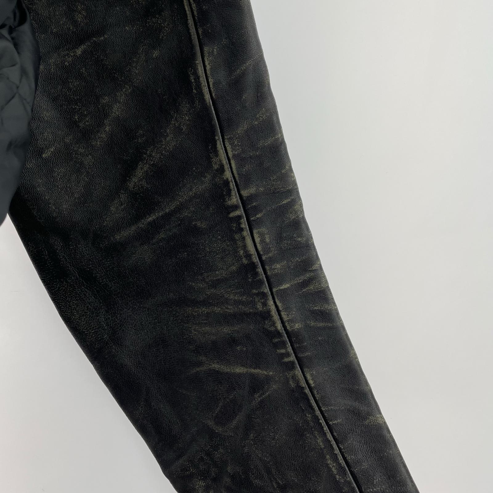 ジャケット 24AW USED加工 レザースリーブダウンジャケット (4) 黒 4 ブラック