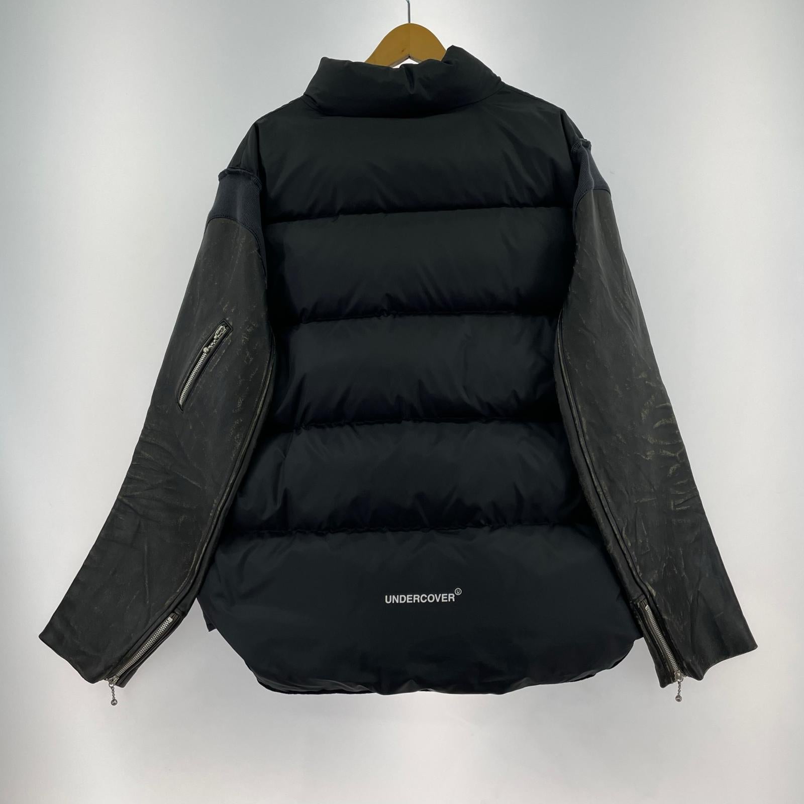 ジャケット 24AW USED加工 レザースリーブダウンジャケット (4) 黒 4 ブラック