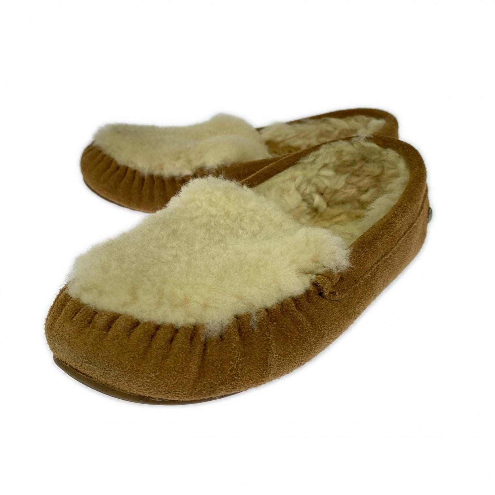 シューズ EMU Australia モカシンシープスキン 24cm BRW ブラウン