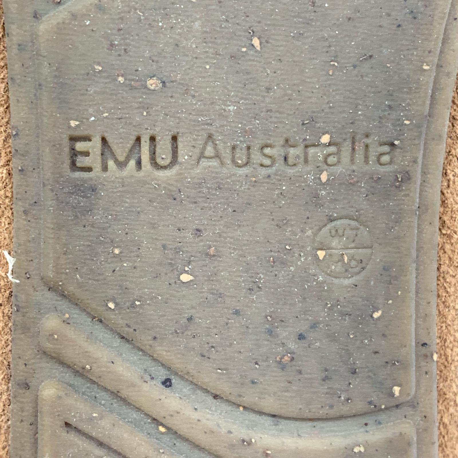 シューズ EMU Australia モカシンシープスキン 24cm BRW ブラウン
