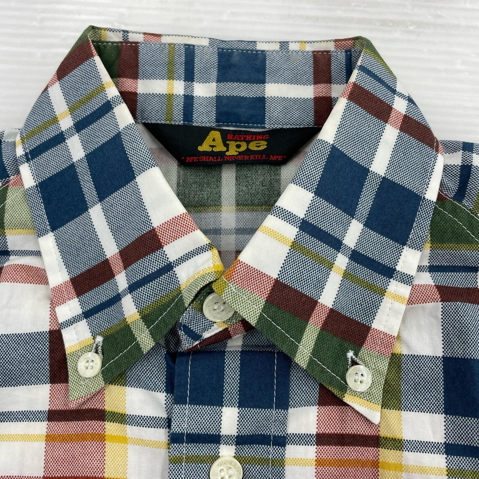 半袖シャツ 90s 三角黒タグ BDチェックS/Sシャツ XS マルチ マルチカラー