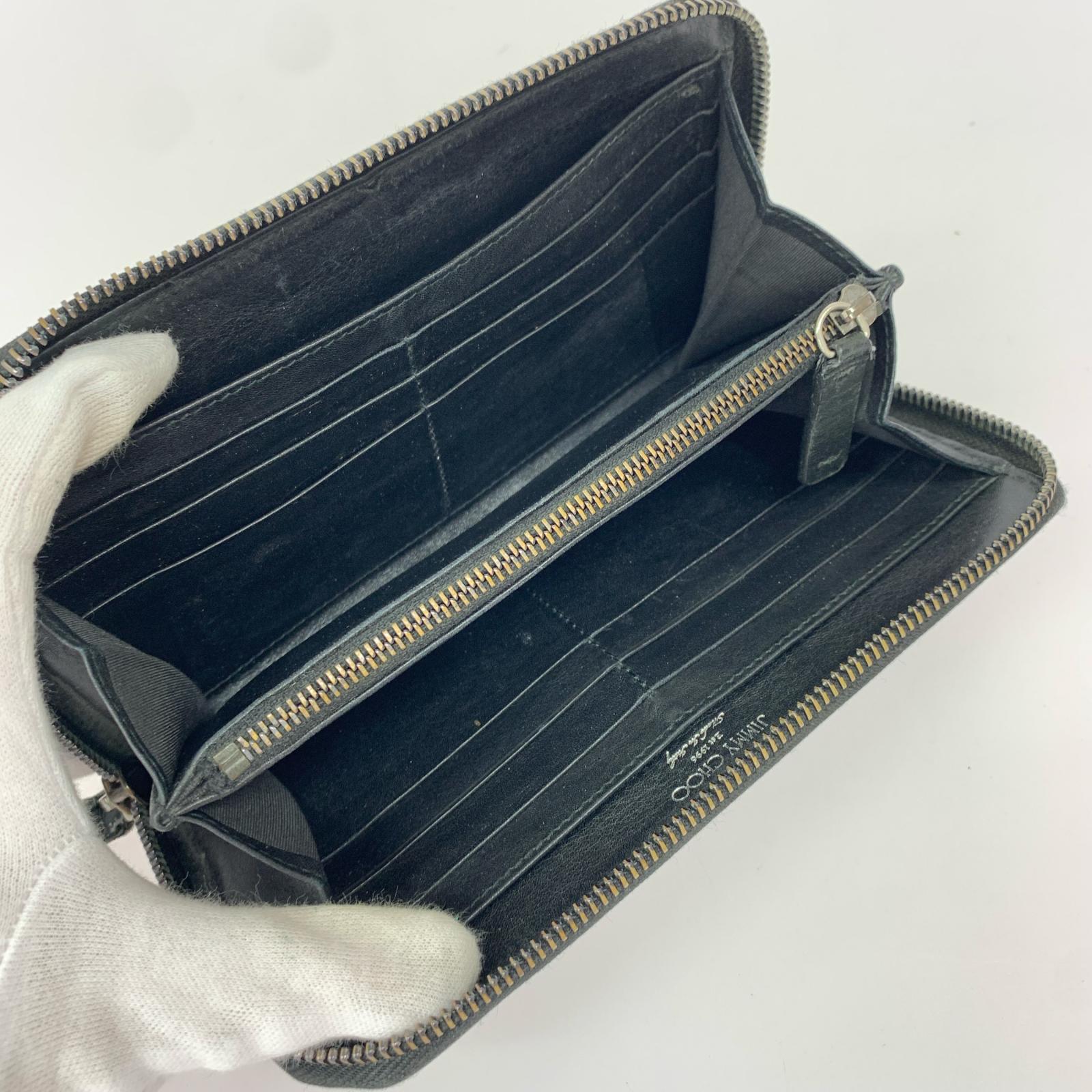 長財布 Studs Leather Long Wallet BLK ブラック
