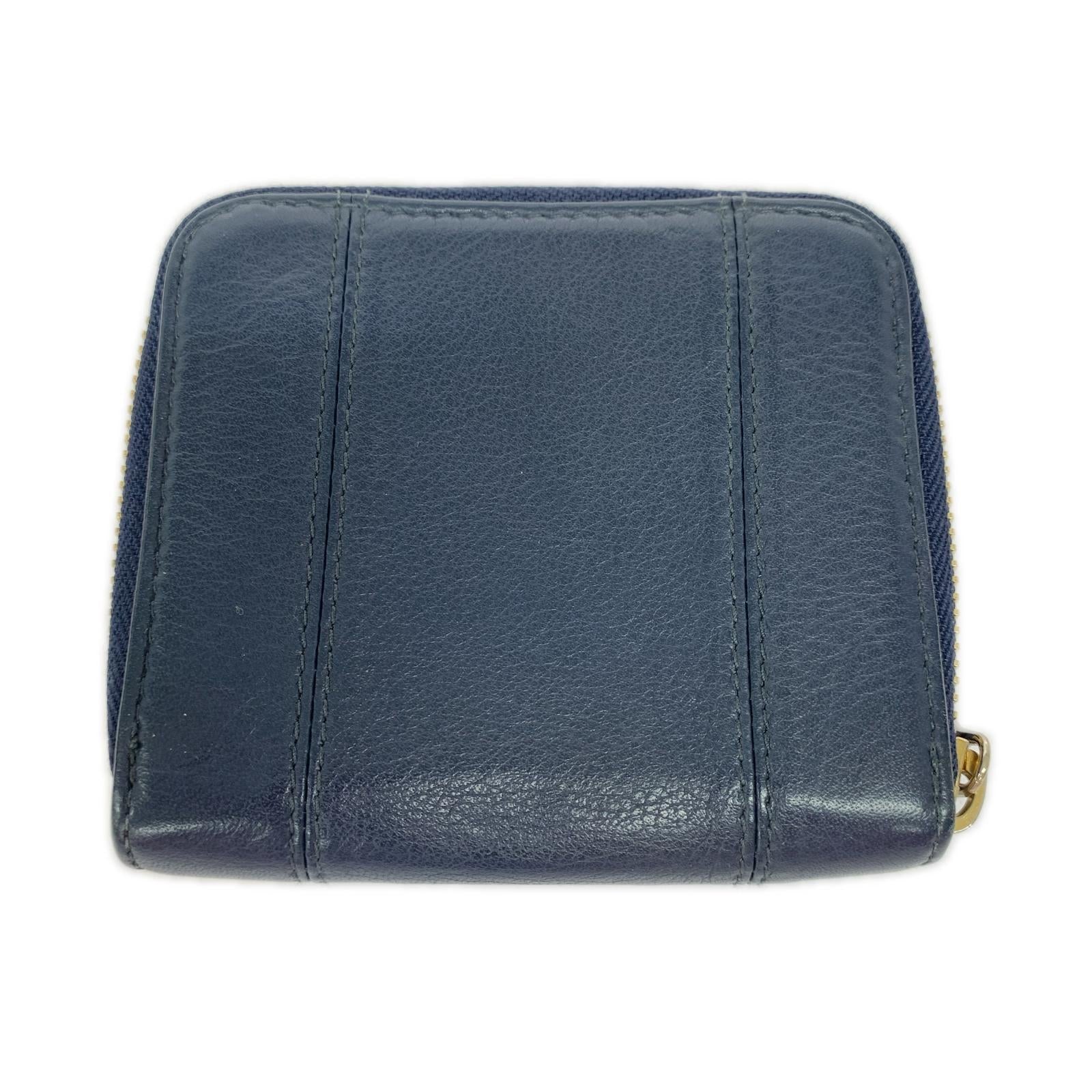 コンパクトウォレット レザー三つ折り財布 NVY ネイビー