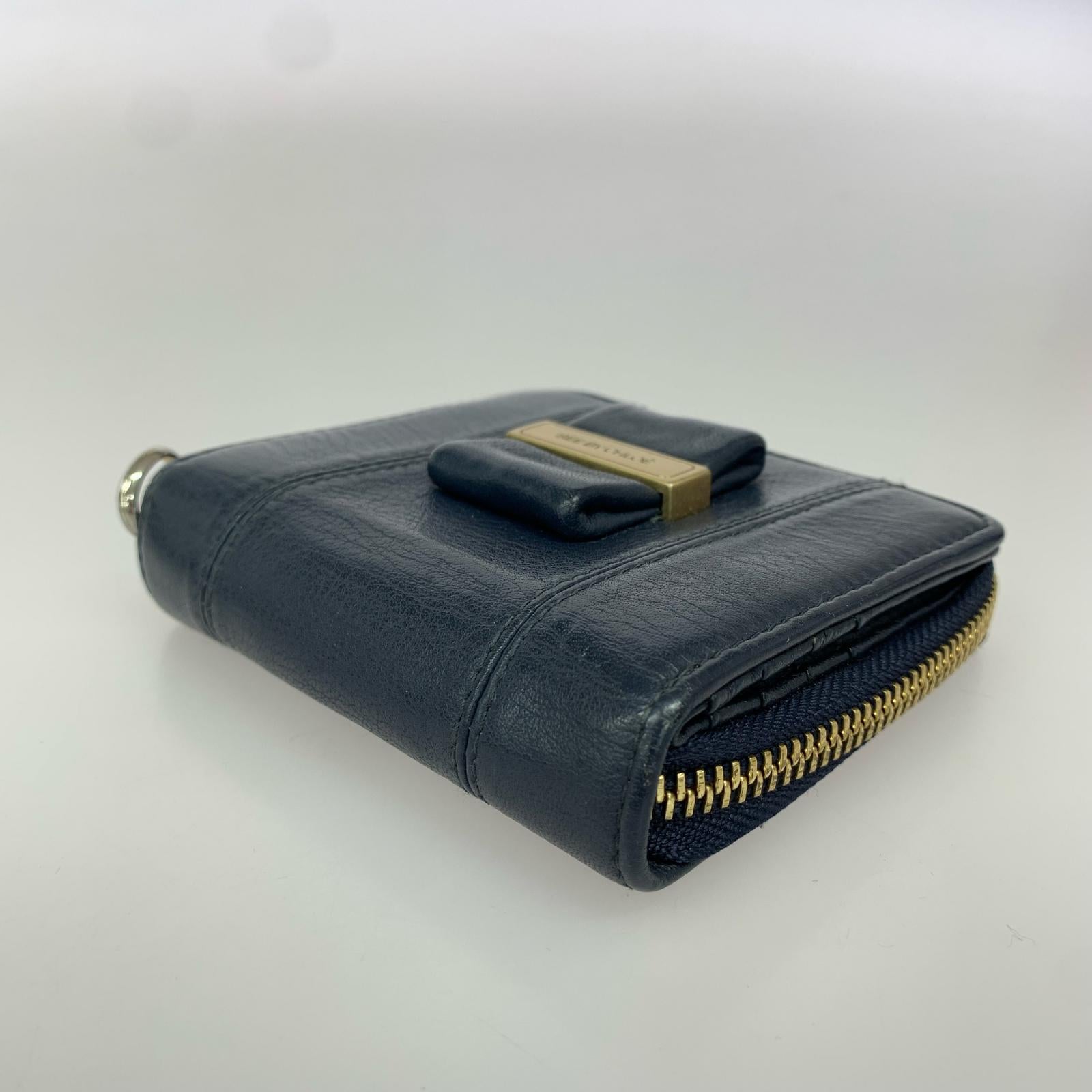 コンパクトウォレット レザー三つ折り財布 NVY ネイビー