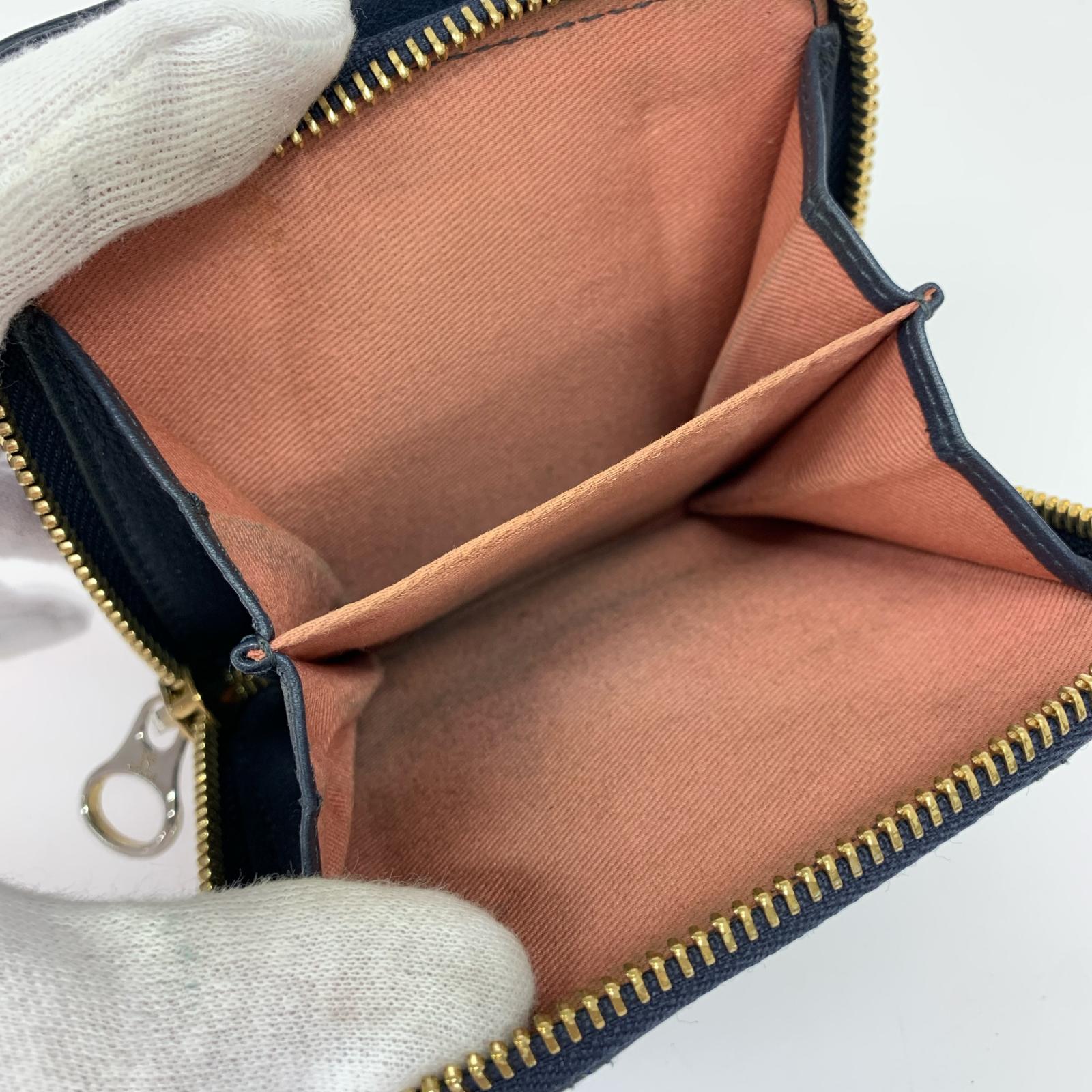 コンパクトウォレット レザー三つ折り財布 NVY ネイビー