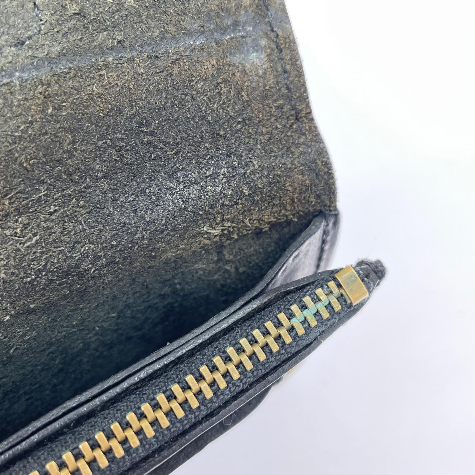 コンパクトウォレット レザー トラッカーウォレット 黒 ブラック