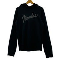パーカー NUMBER (N)INE 05AW ハイスト期 Fender Logo Raglan Damaged hooded sweatshirt 2 ブラック 2 ブラック