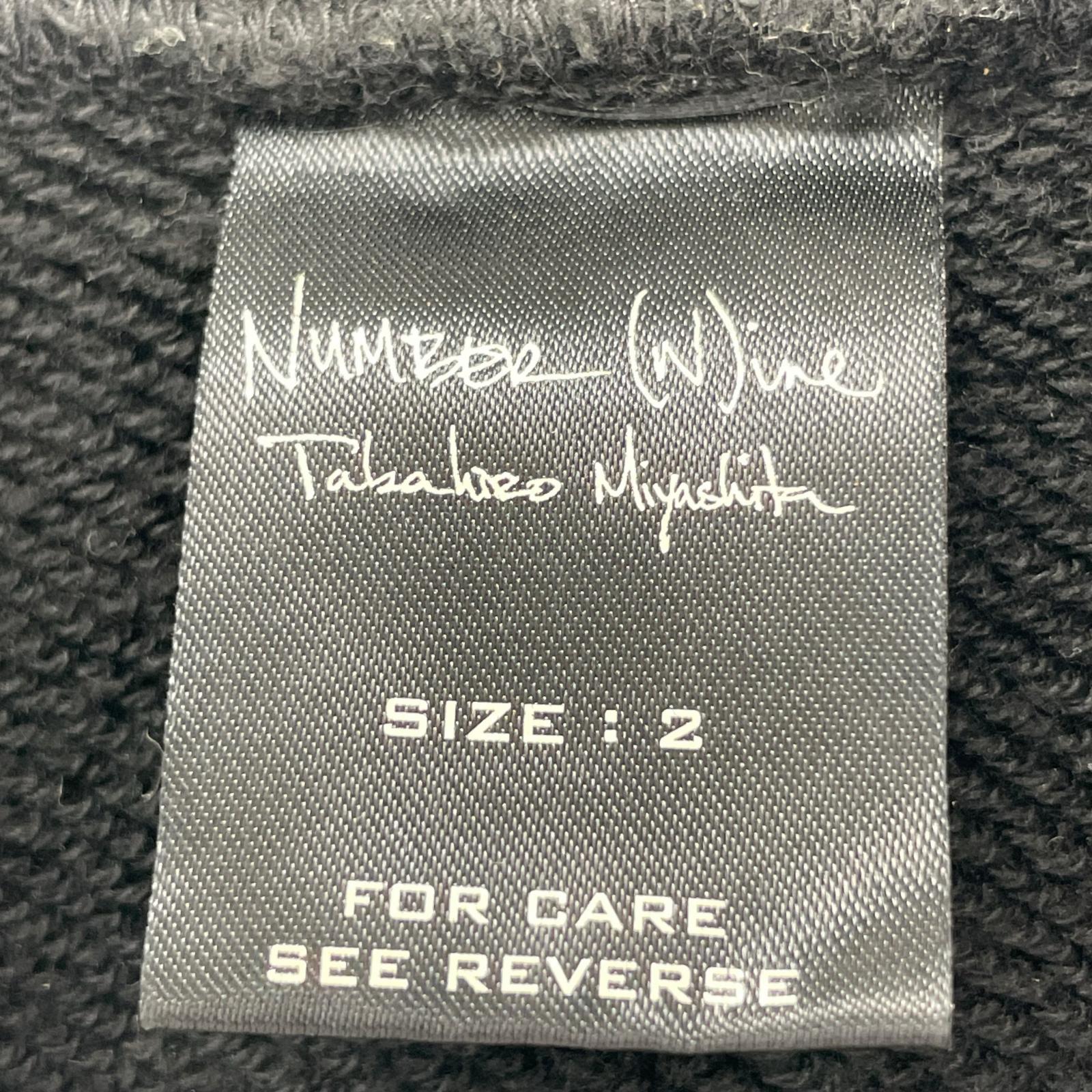 パーカー NUMBER (N)INE 05AW ハイスト期 Fender Logo Raglan Damaged hooded sweatshirt 2 ブラック 2 ブラック
