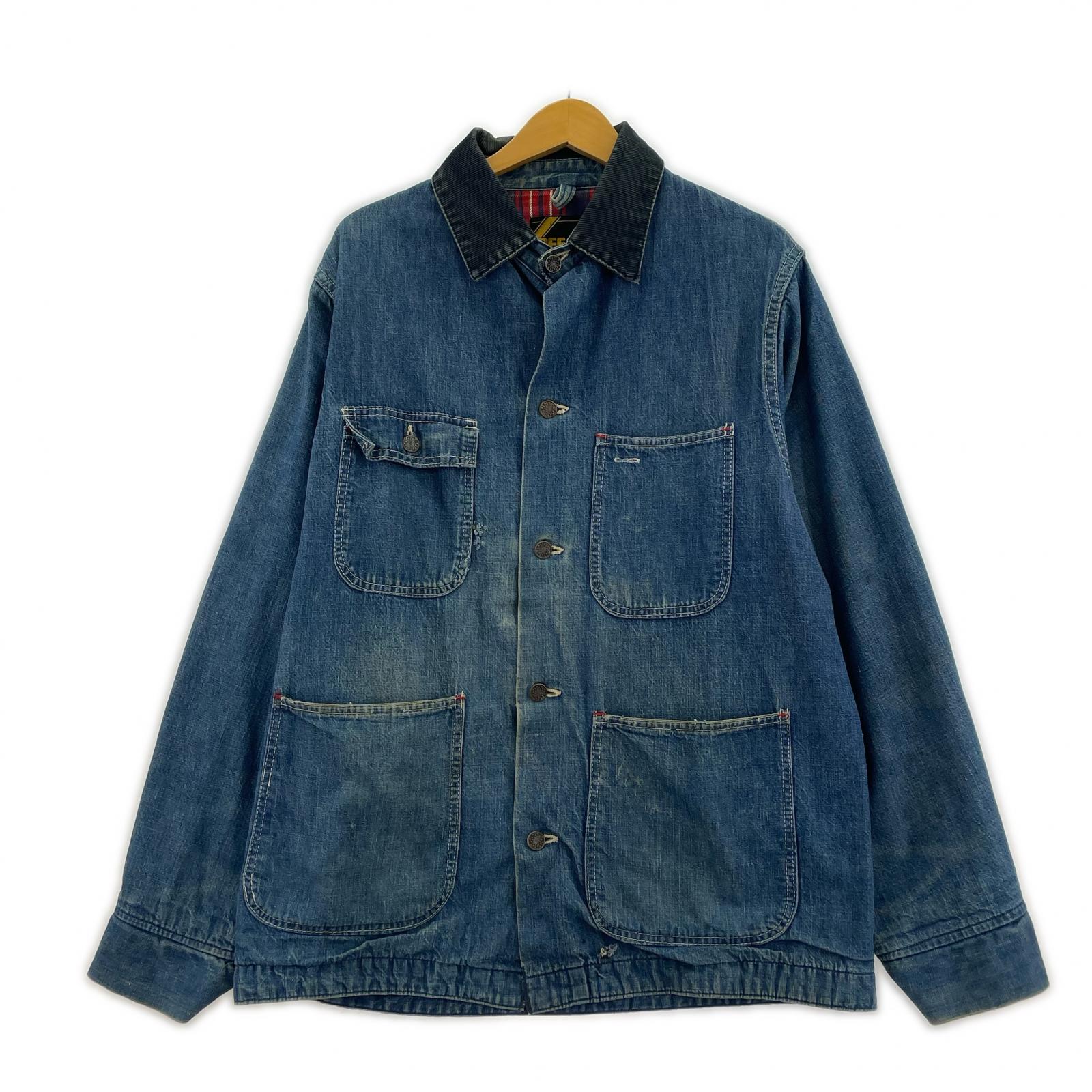デニムジャケット 70s頃 DEE CEE USA製 裏ネル地 デニムカバーオール 38 38 ブルー