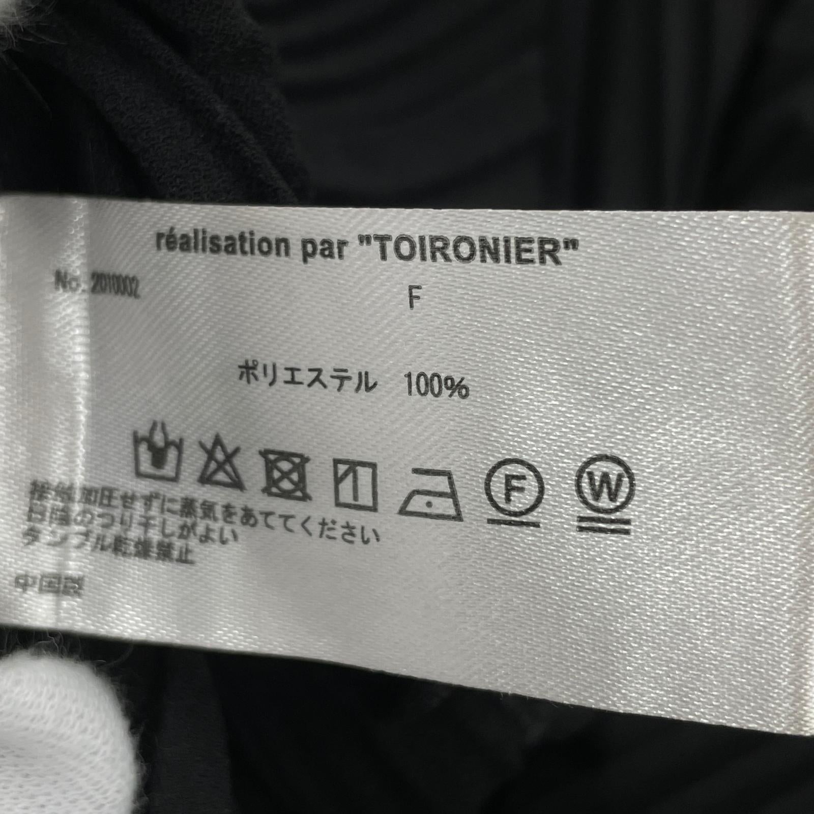 長袖シャツ TOIRONIER プリーツ フリー ブラック