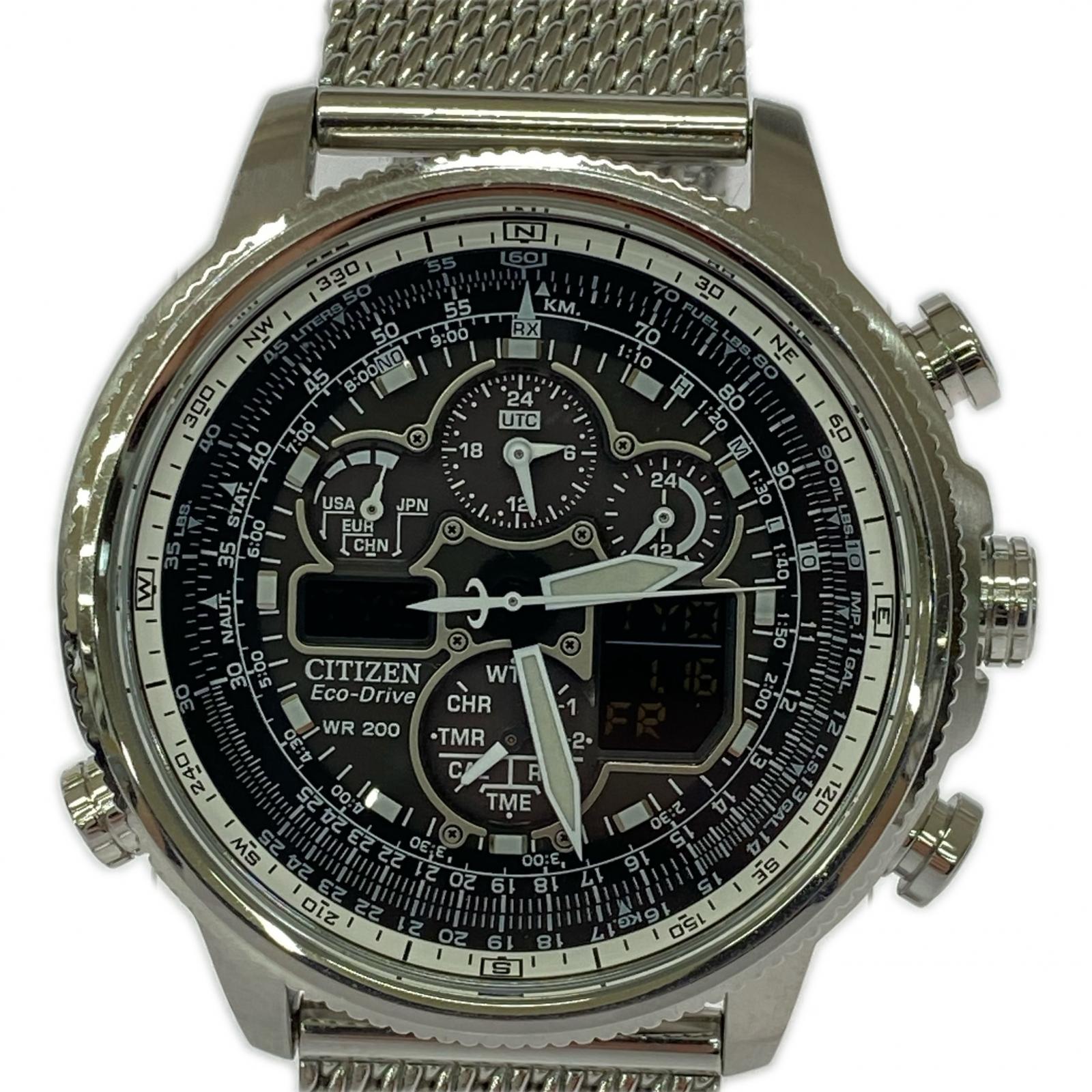 腕時計 Eco Drive Navihawk Black Dial シルバー