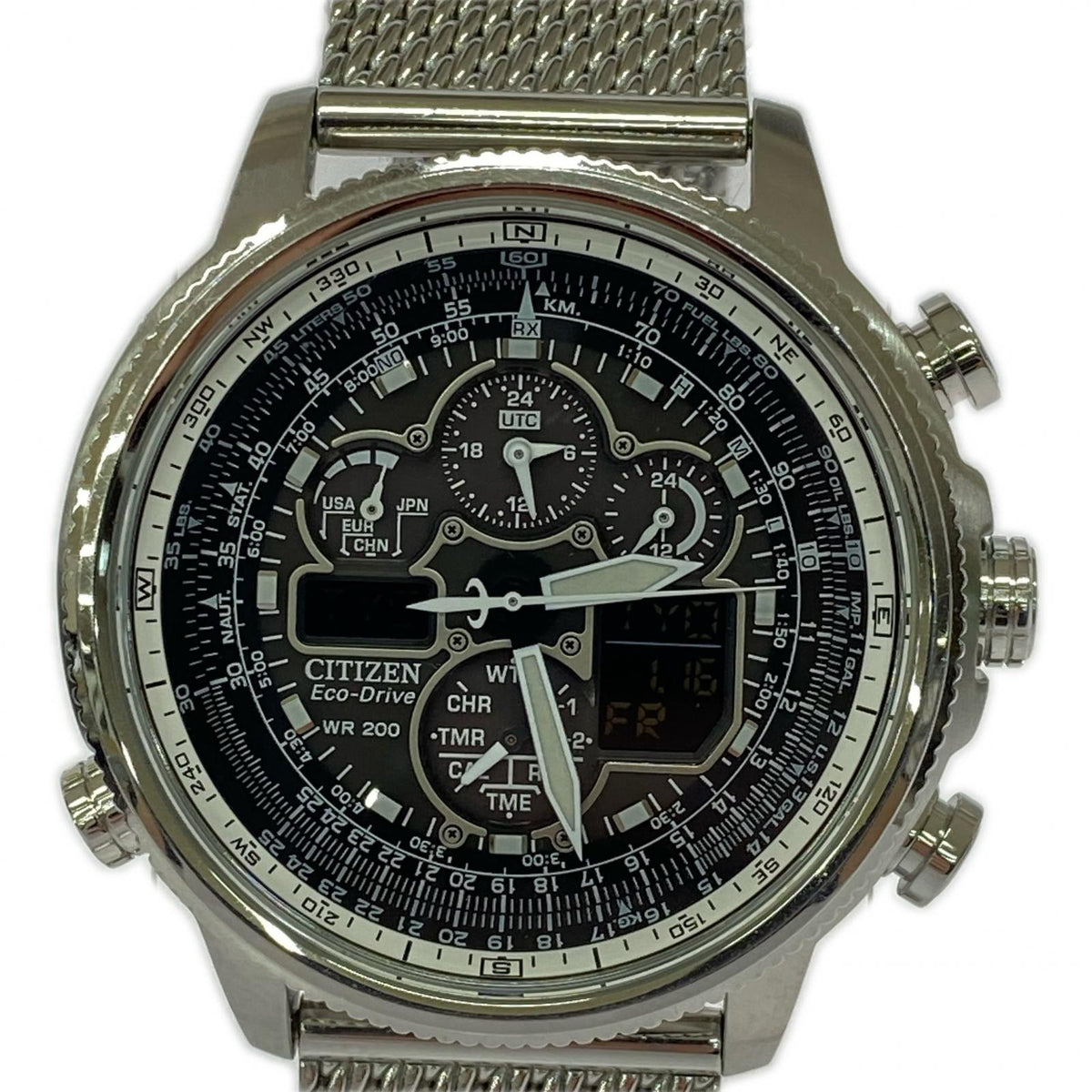 腕時計 Eco Drive Navihawk Black Dial シルバー