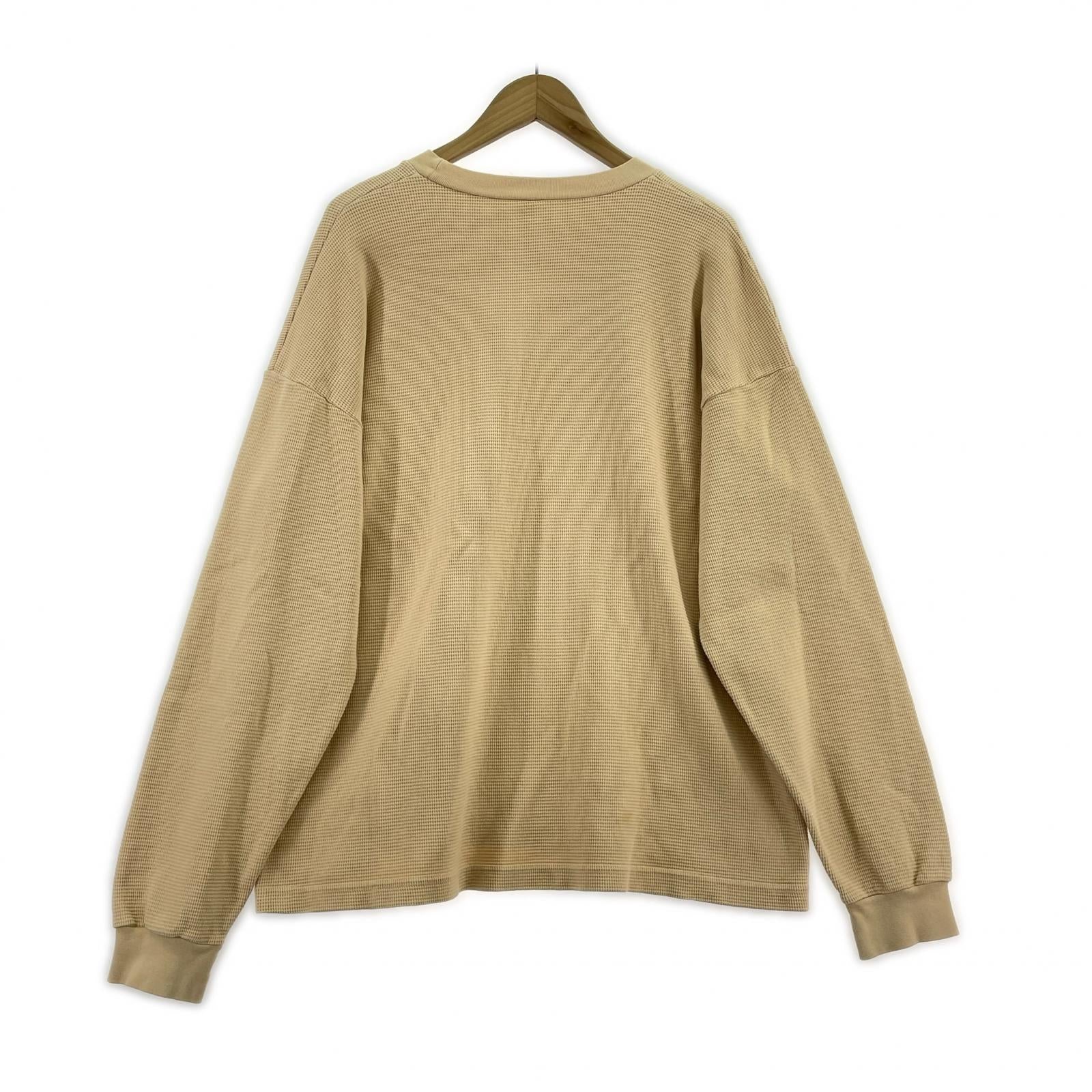 長袖Tシャツ ワッフル ベージュ(L) L ベージュ