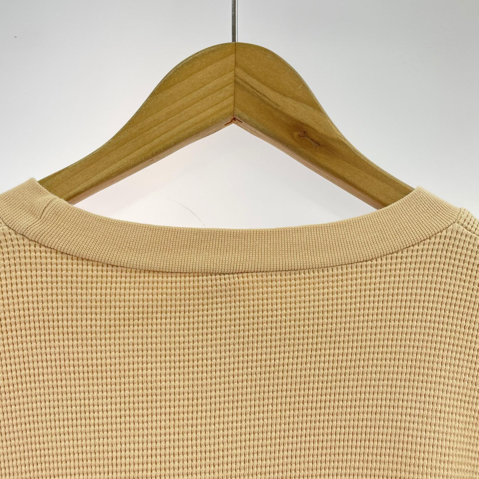 長袖Tシャツ ワッフル ベージュ(L) L ベージュ