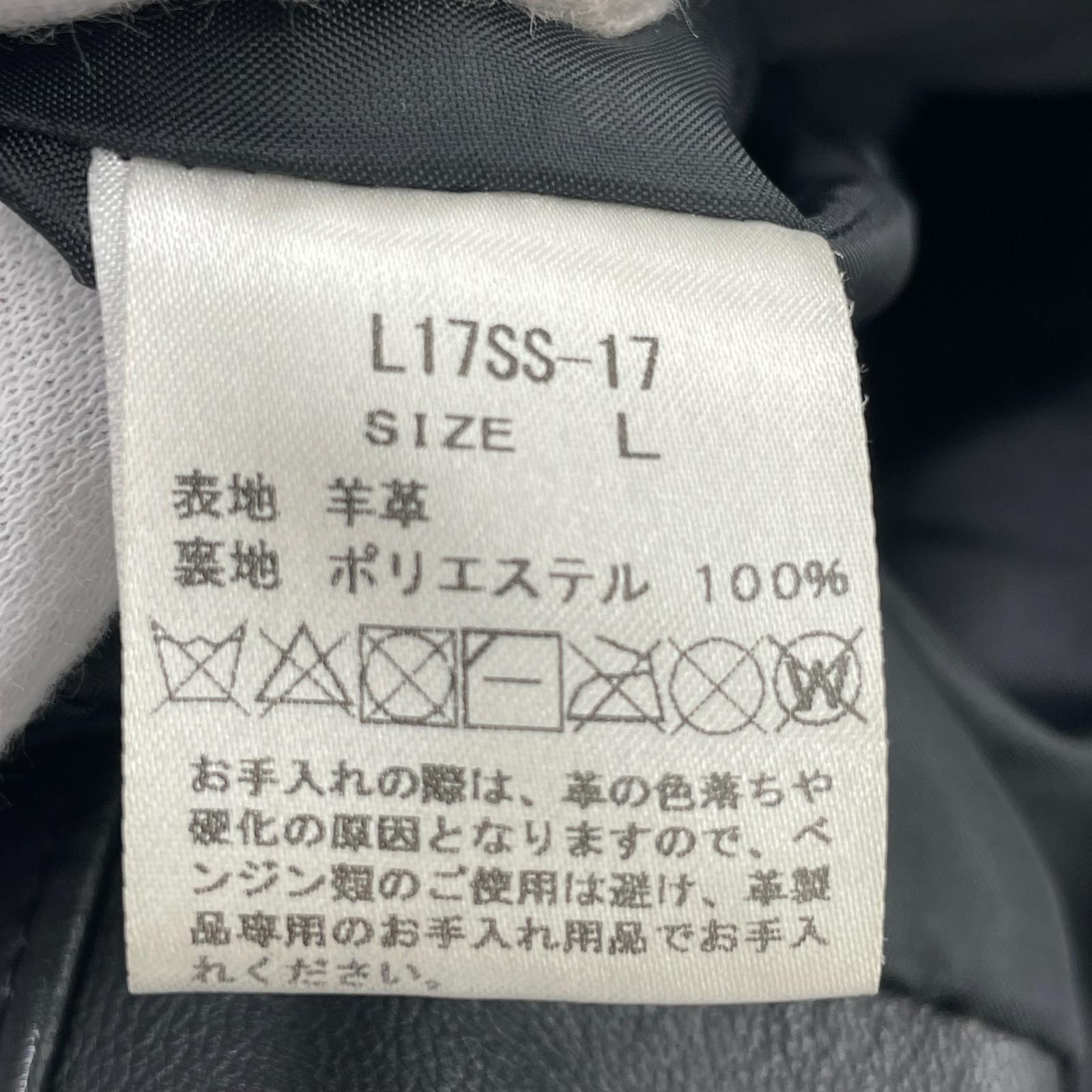 レザージャケット LIDNM 17SS SINGLE RIDERS JACKET L17SS-17 L ブラック