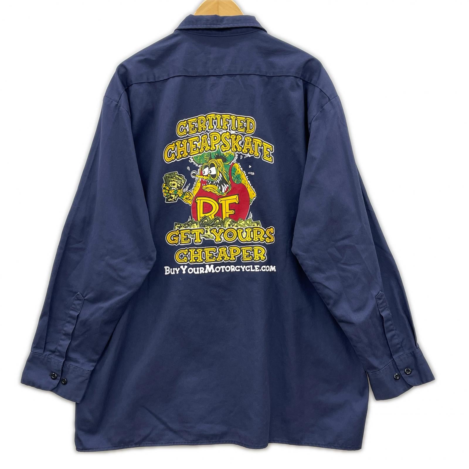 長袖シャツ Dickies BUYYOURMOTOCYCLE Rat Fink ワークシャツ