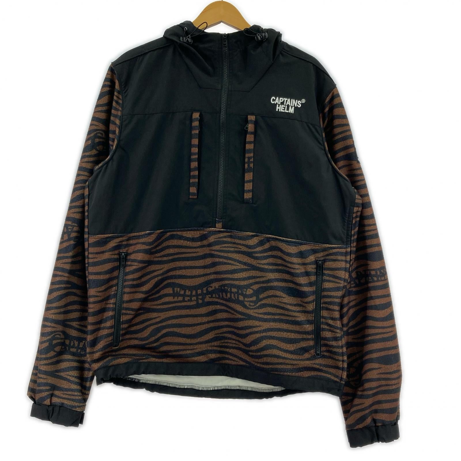 パーカー アニマルフリースハーフジップジャケット (L) ZEBRA L
