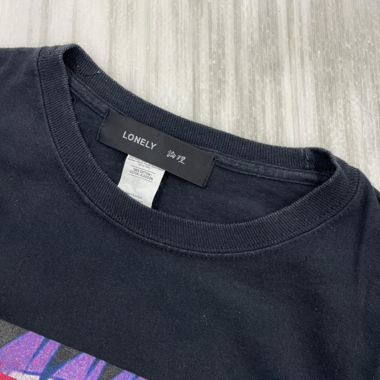 長袖Tシャツ LONELY論理 長袖Tシャツ・カットソー 病む街2 ブラック