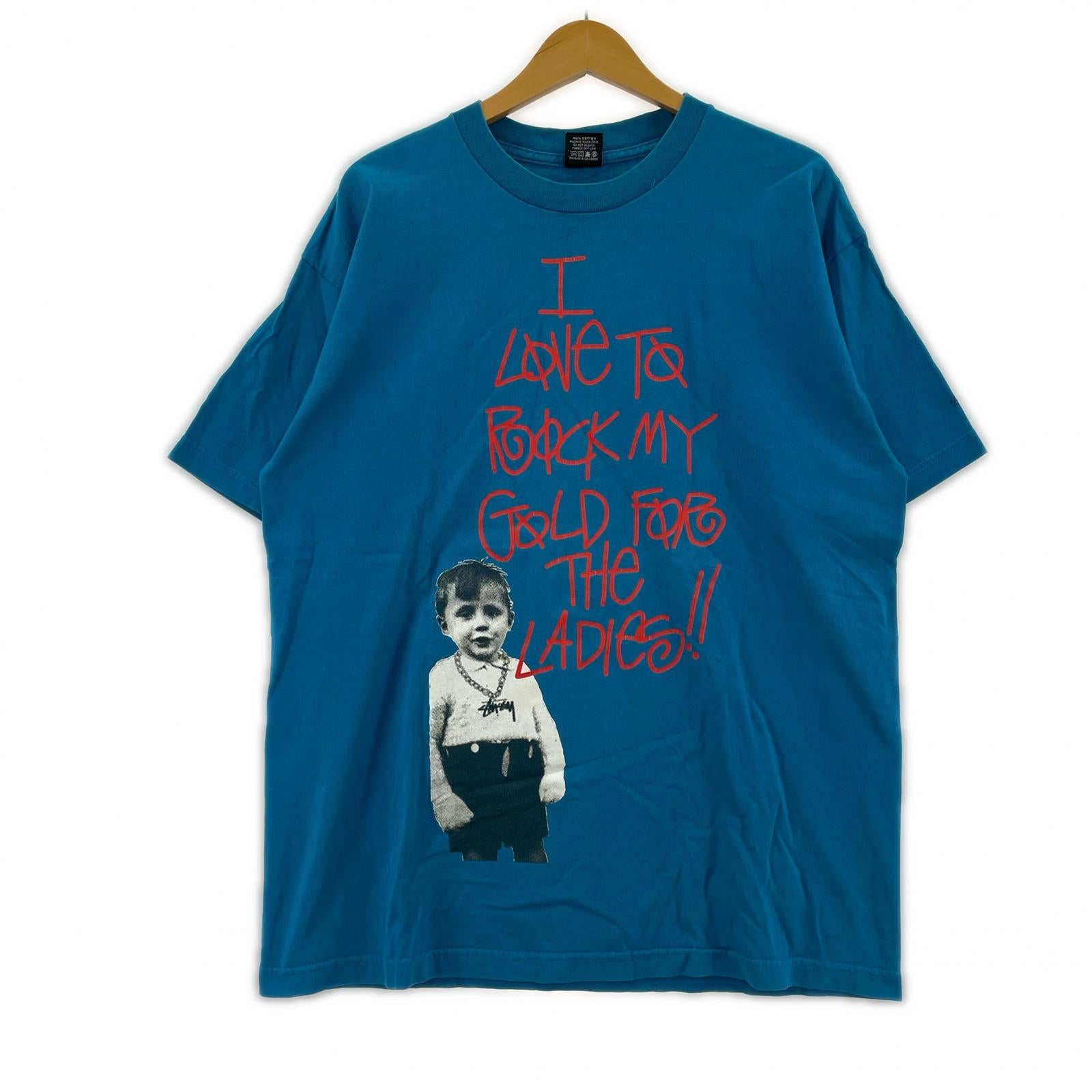 半袖Tシャツ STUSSY キッズフォト Tシャツ 青 (XL) ブルー