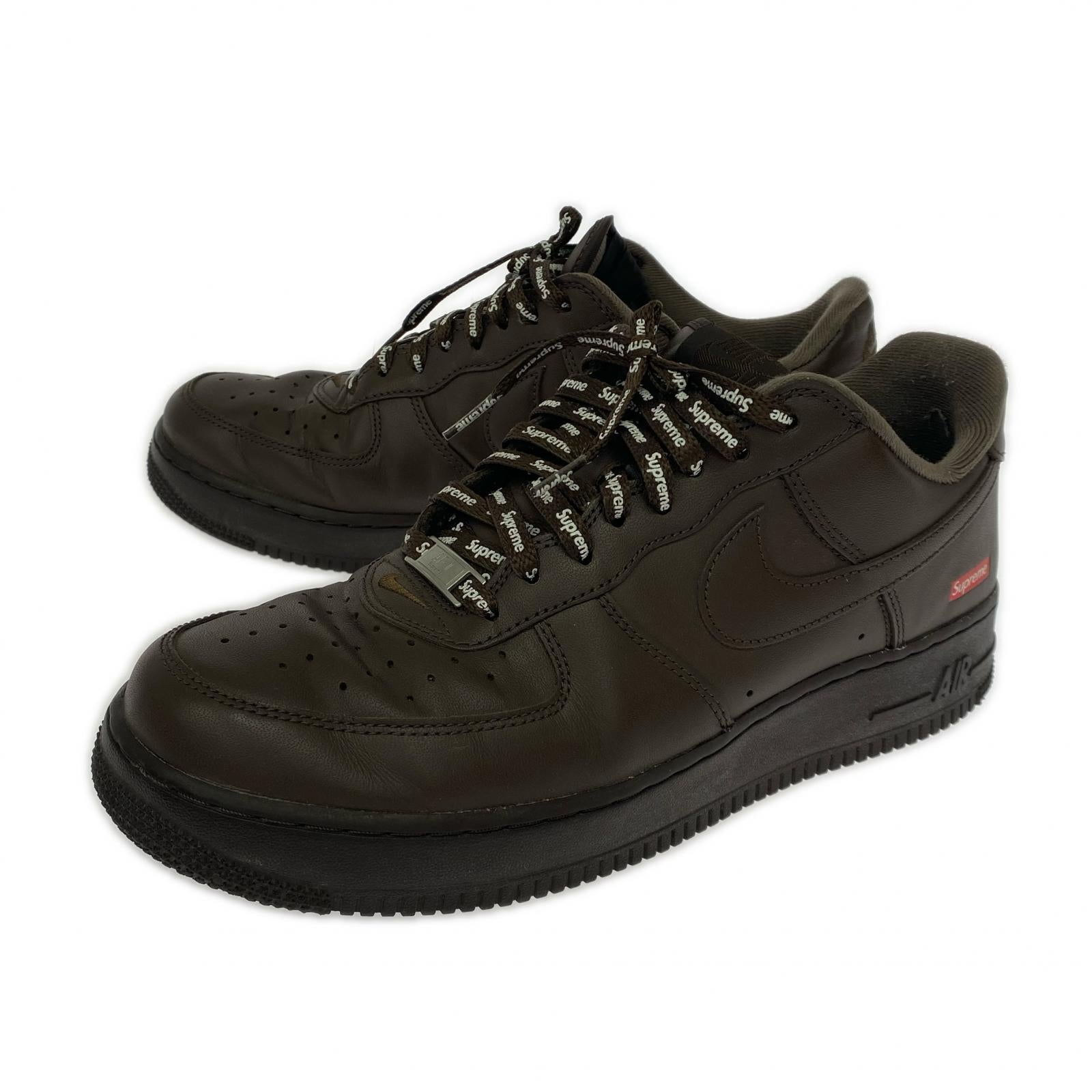 スニーカー NIKE×Supreme AIR FORCE 1 LOW SP スニーカー 27.5 ブラウン 27.5cm (US9 1/2 UK9 EU45) ブラウン