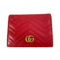 GUCCI GGマーモント カードケースウォレット レッド
