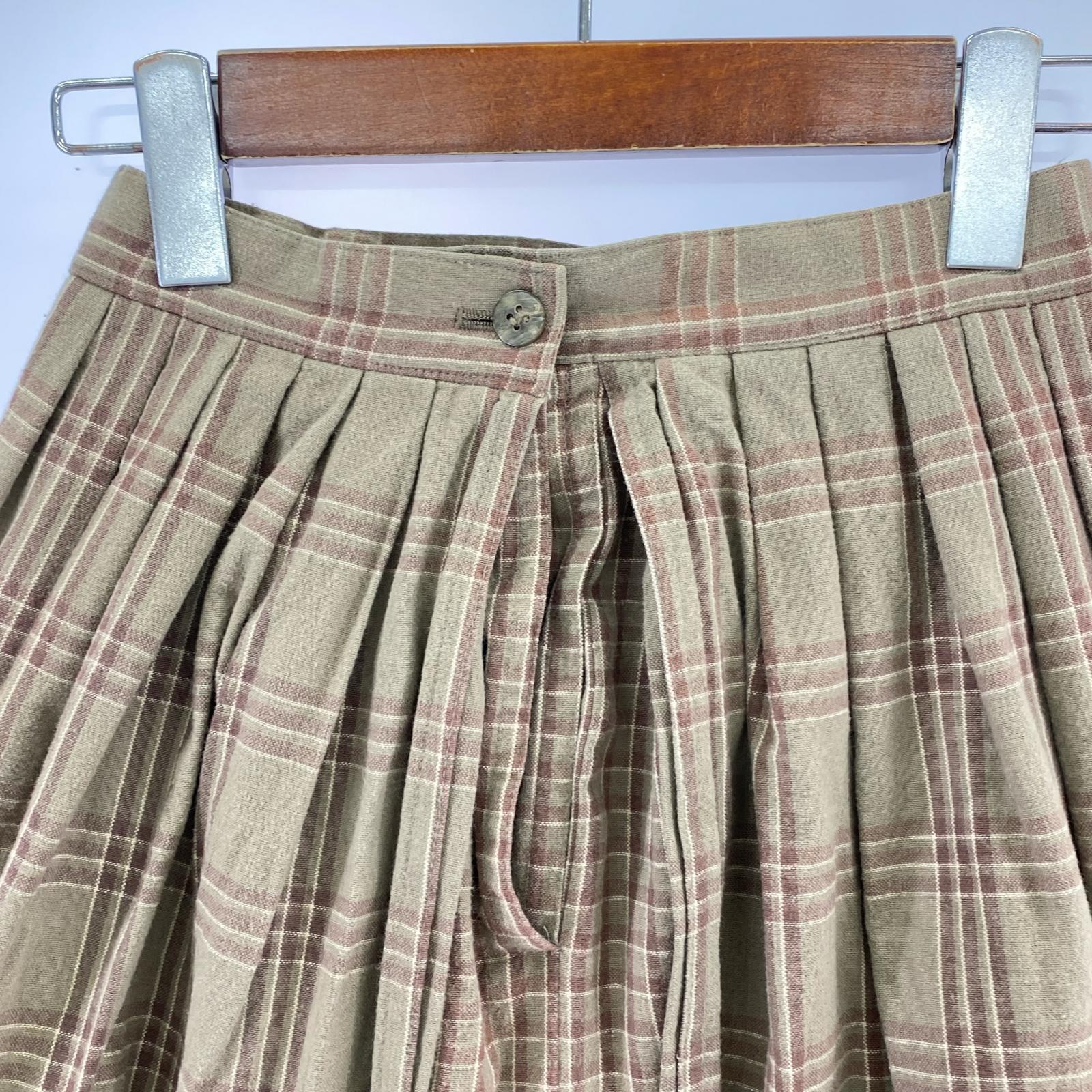 スカート 73年 ISSEY SPORT ドッキングチェックスカート ベージュ