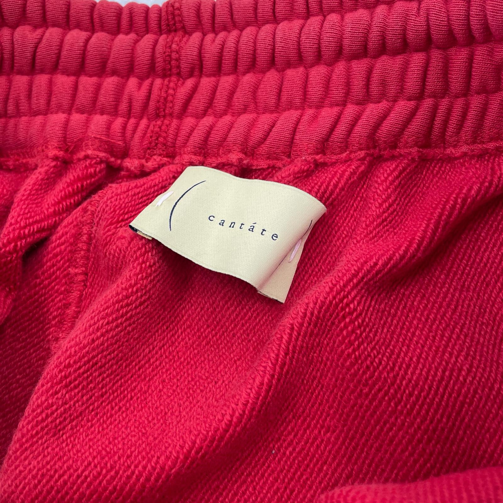 パンツ cantate 24AW fluffy sweatpants MANHOLE 別注 スウェットパンツ 46 レッド 46 レッド