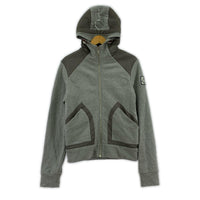 パーカー GAMME BLEU スウェット切替 ジップアップパーカ S グレー