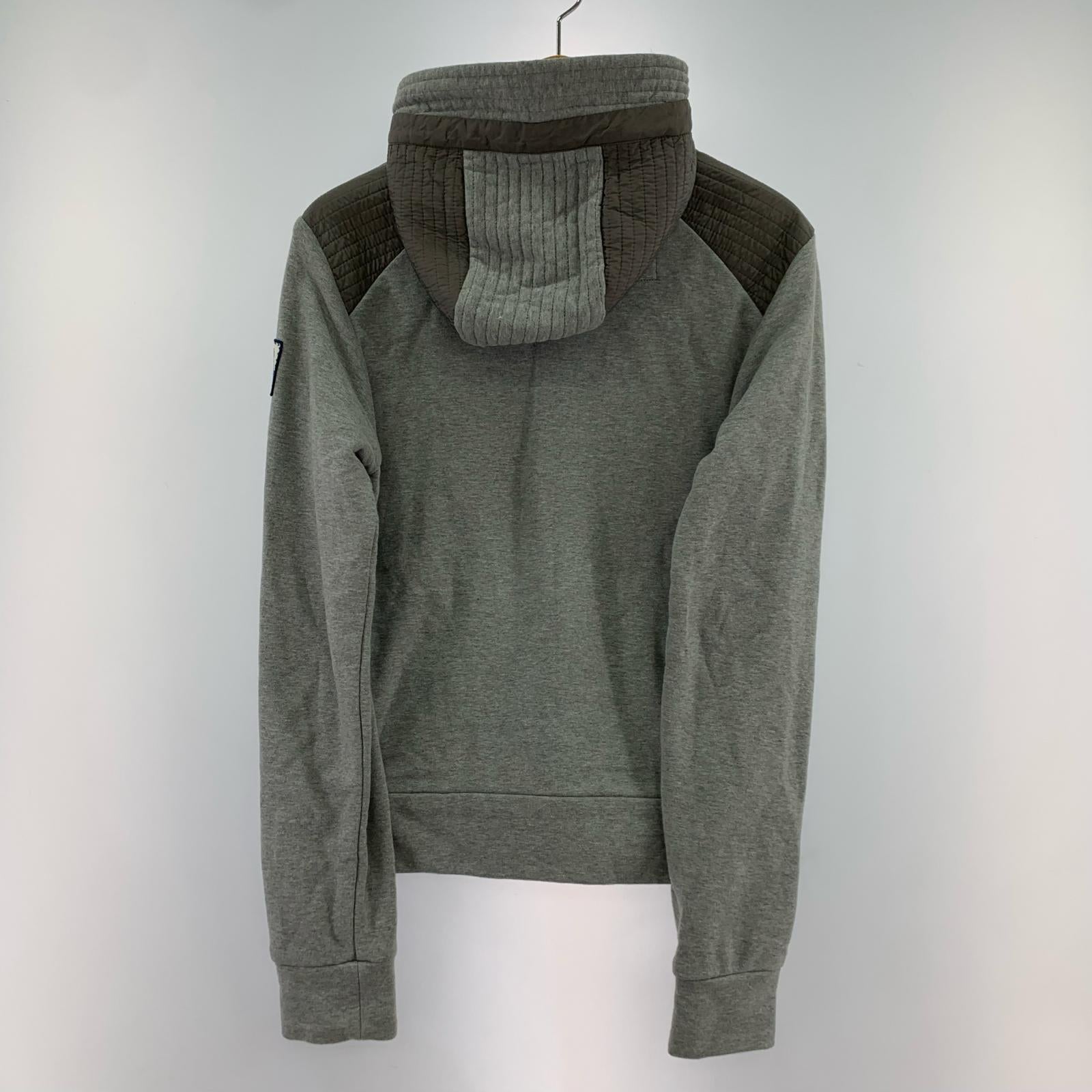 パーカー GAMME BLEU スウェット切替 ジップアップパーカ S グレー