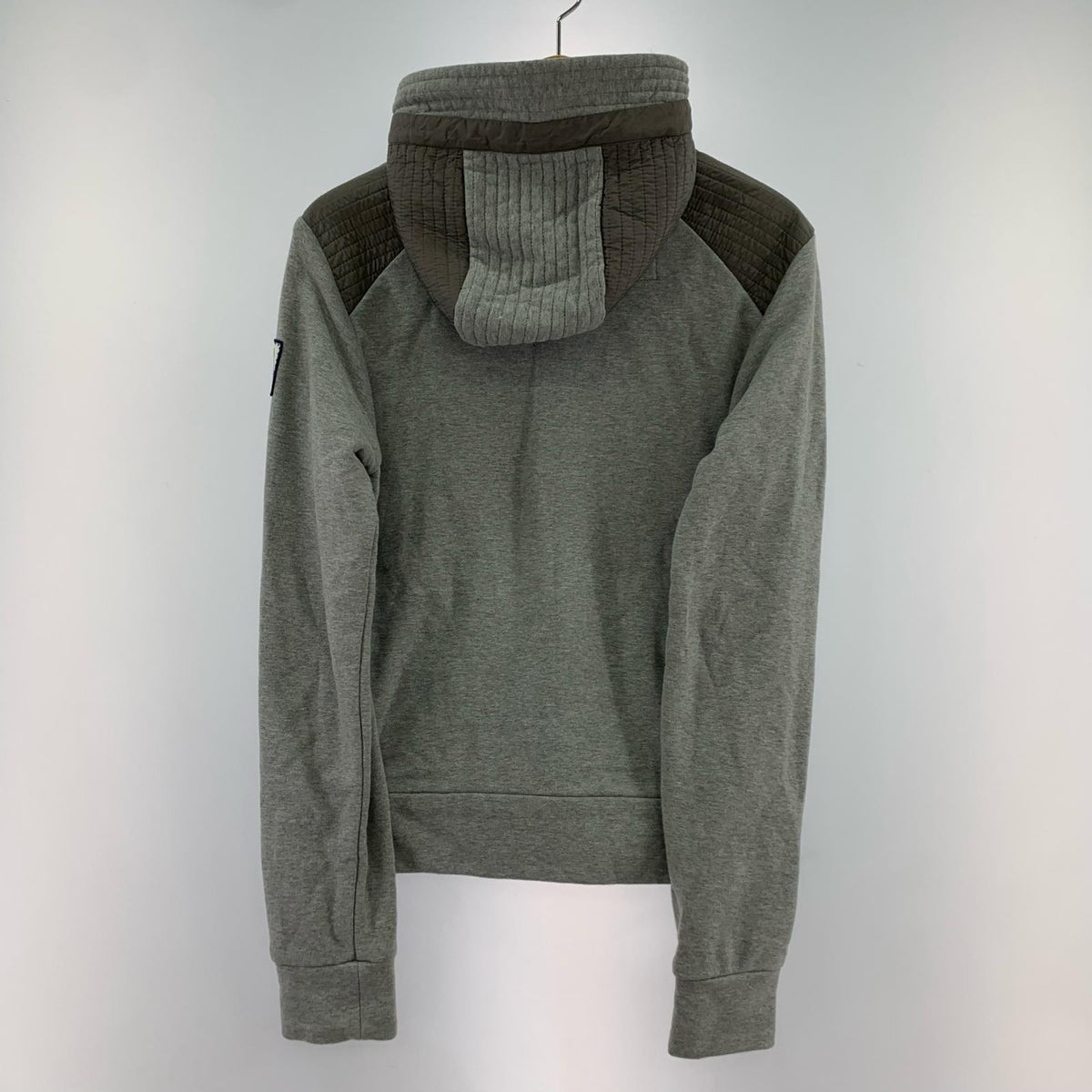 パーカー GAMME BLEU スウェット切替 ジップアップパーカ S グレー