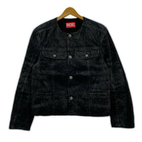 ジャケット DIESEL 25AW D-Aberdeen-Fsh2 ノーカラーデニムジャケット S ブラック S ブラック