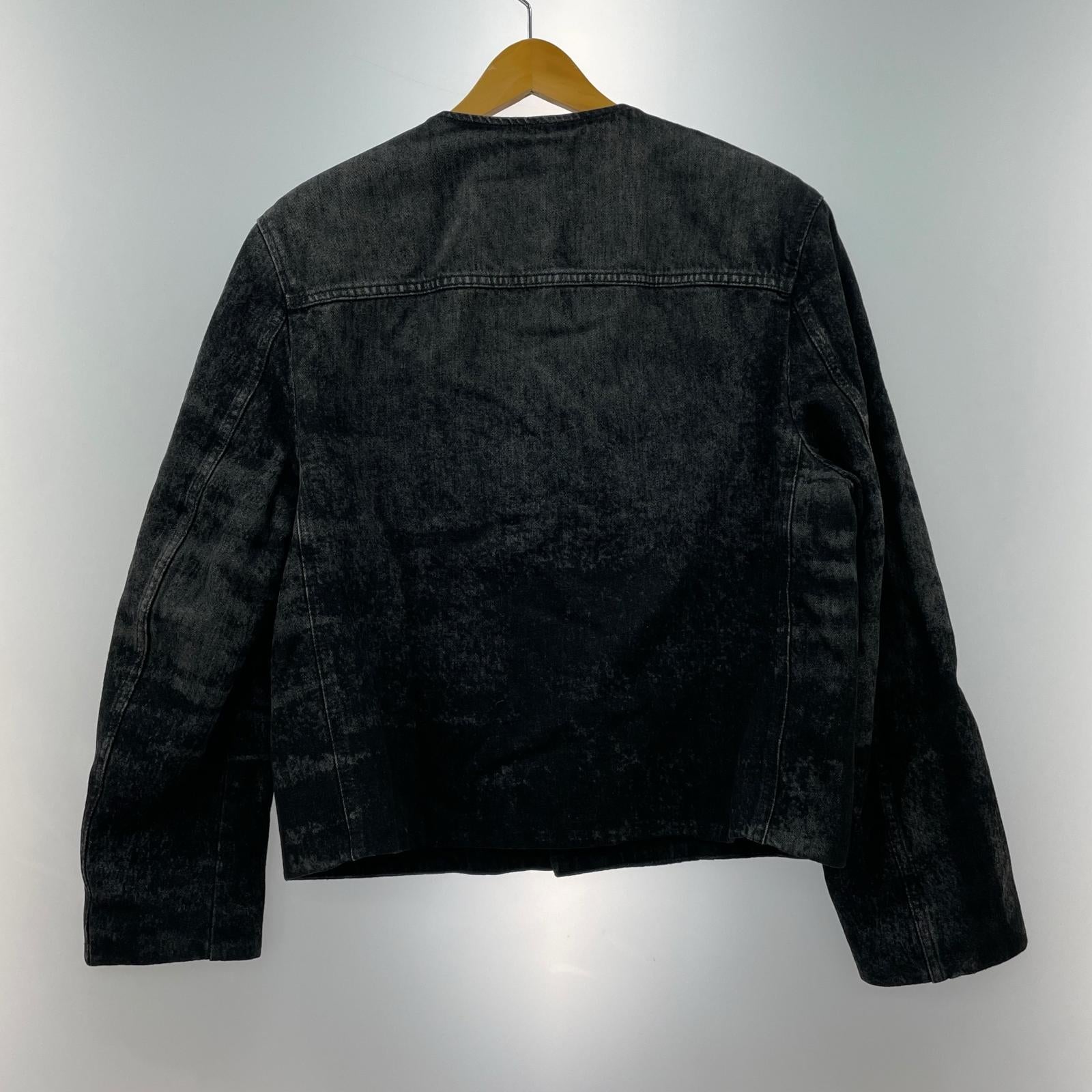 ジャケット DIESEL 25AW D-Aberdeen-Fsh2 ノーカラーデニムジャケット S ブラック S ブラック