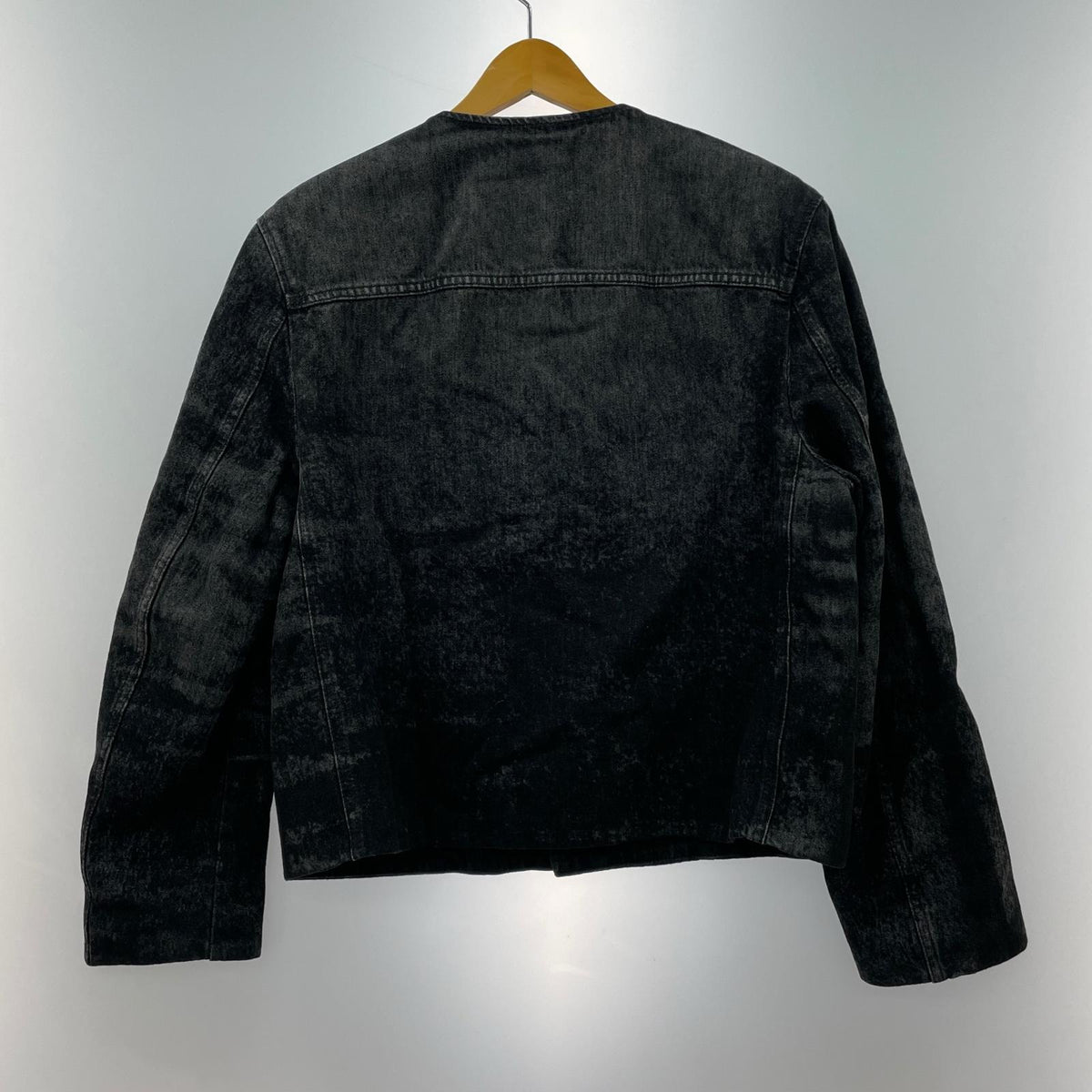 ジャケット DIESEL 25AW D-Aberdeen-Fsh2 ノーカラーデニムジャケット S ブラック S ブラック