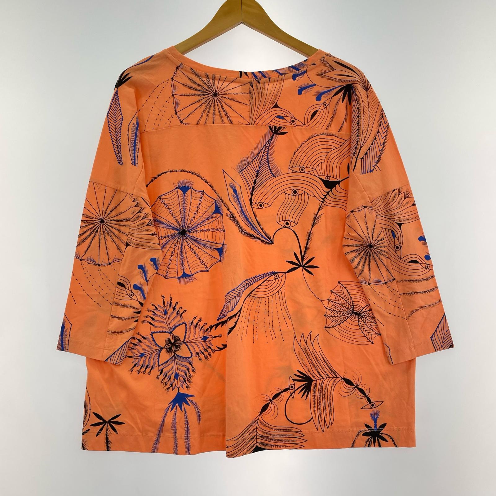 半袖Tシャツ DRIES VAN NOTEN L/S 総柄カットソー ORG S オレンジ