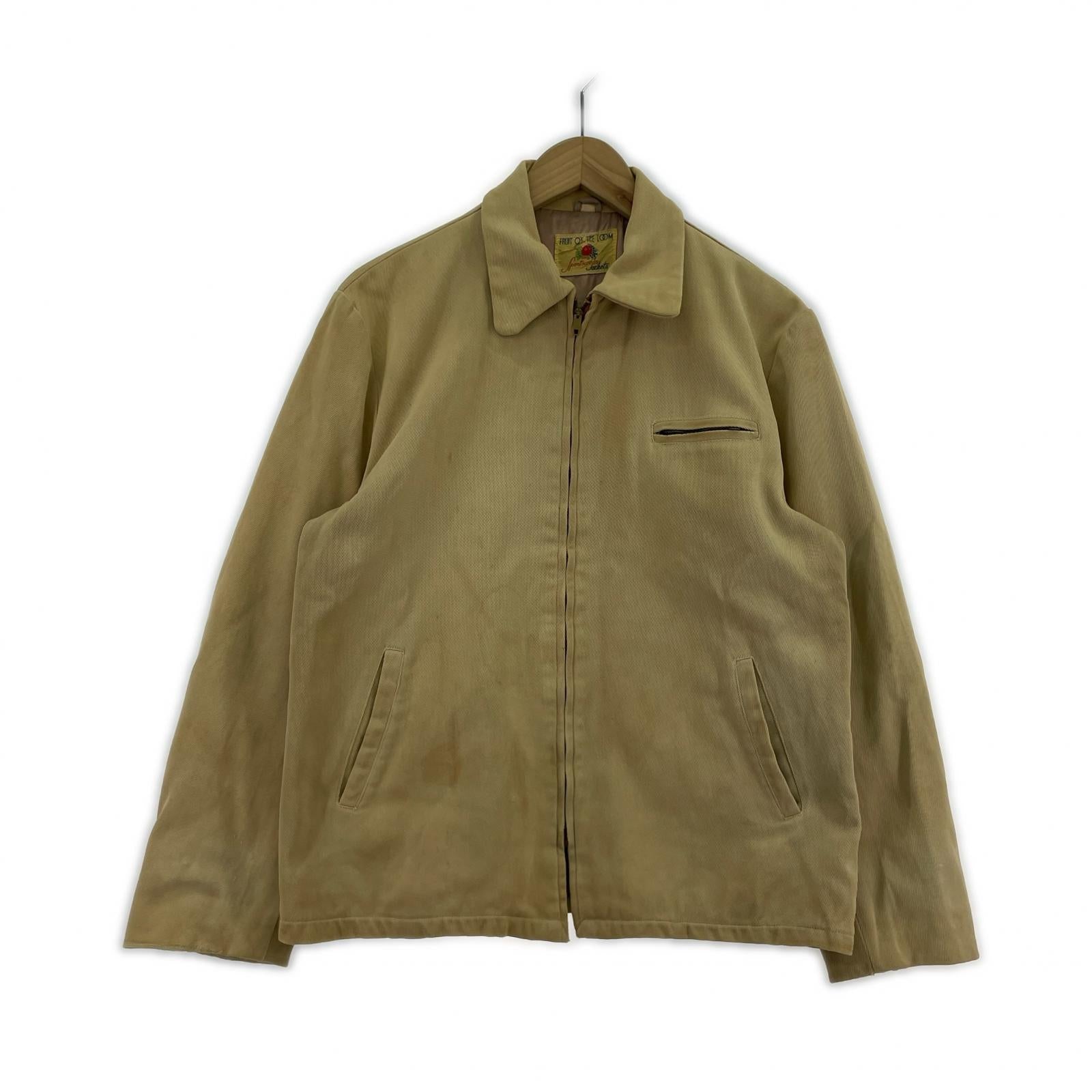 ジャケット 50s FRUIT OF THE LOOM スポーツジャケット (40) ベージュ