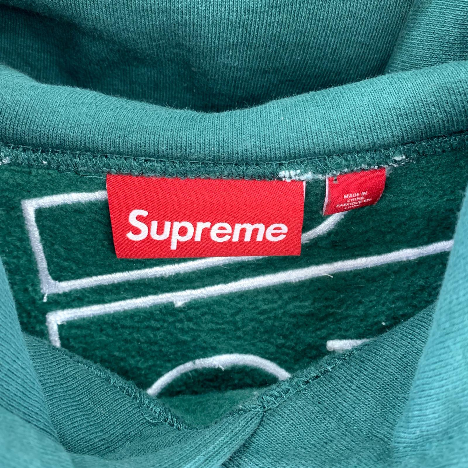 パーカー Satin Applique Hooded Sweatshirt XXL 緑 グリーン