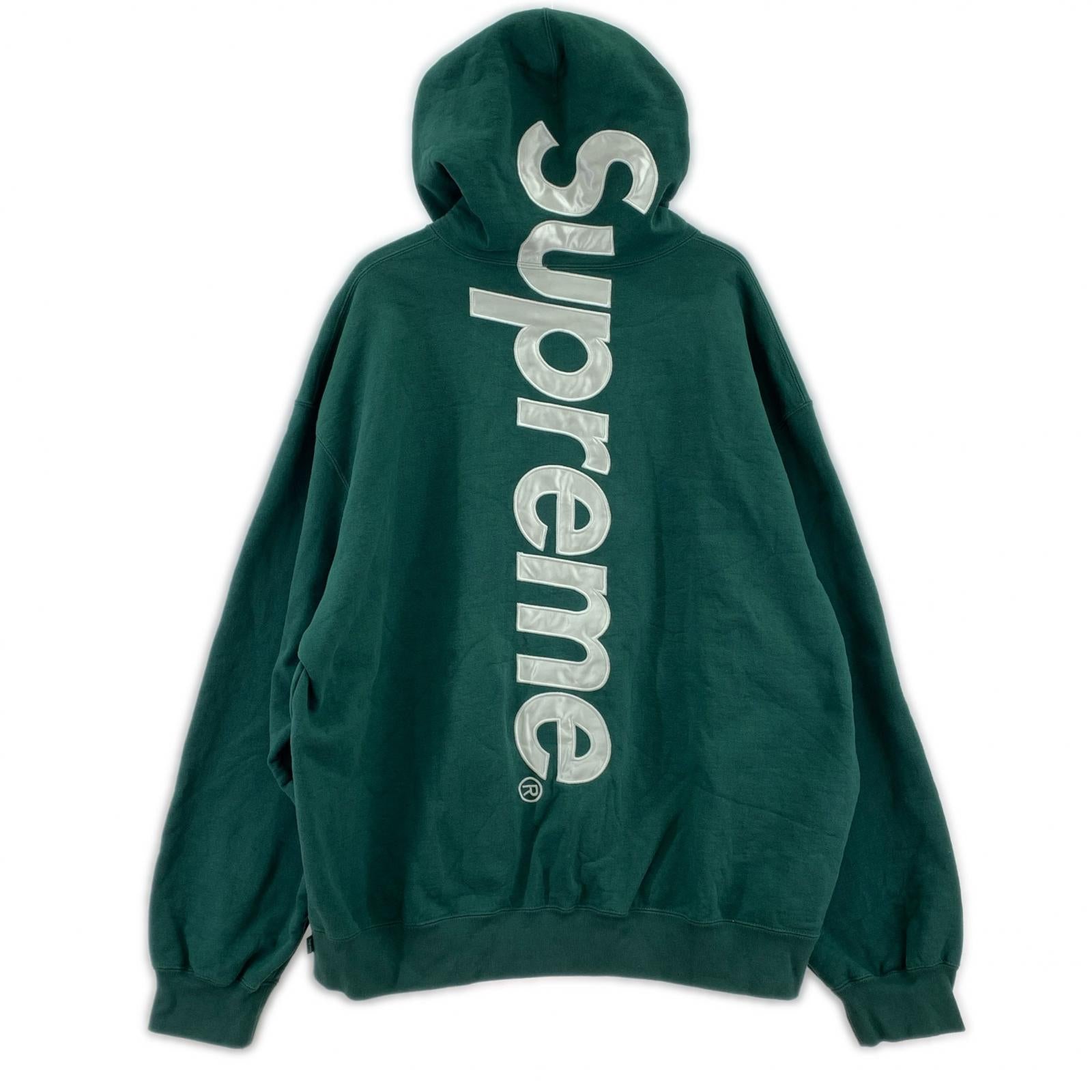 パーカー Satin Applique Hooded Sweatshirt XXL 緑 グリーン