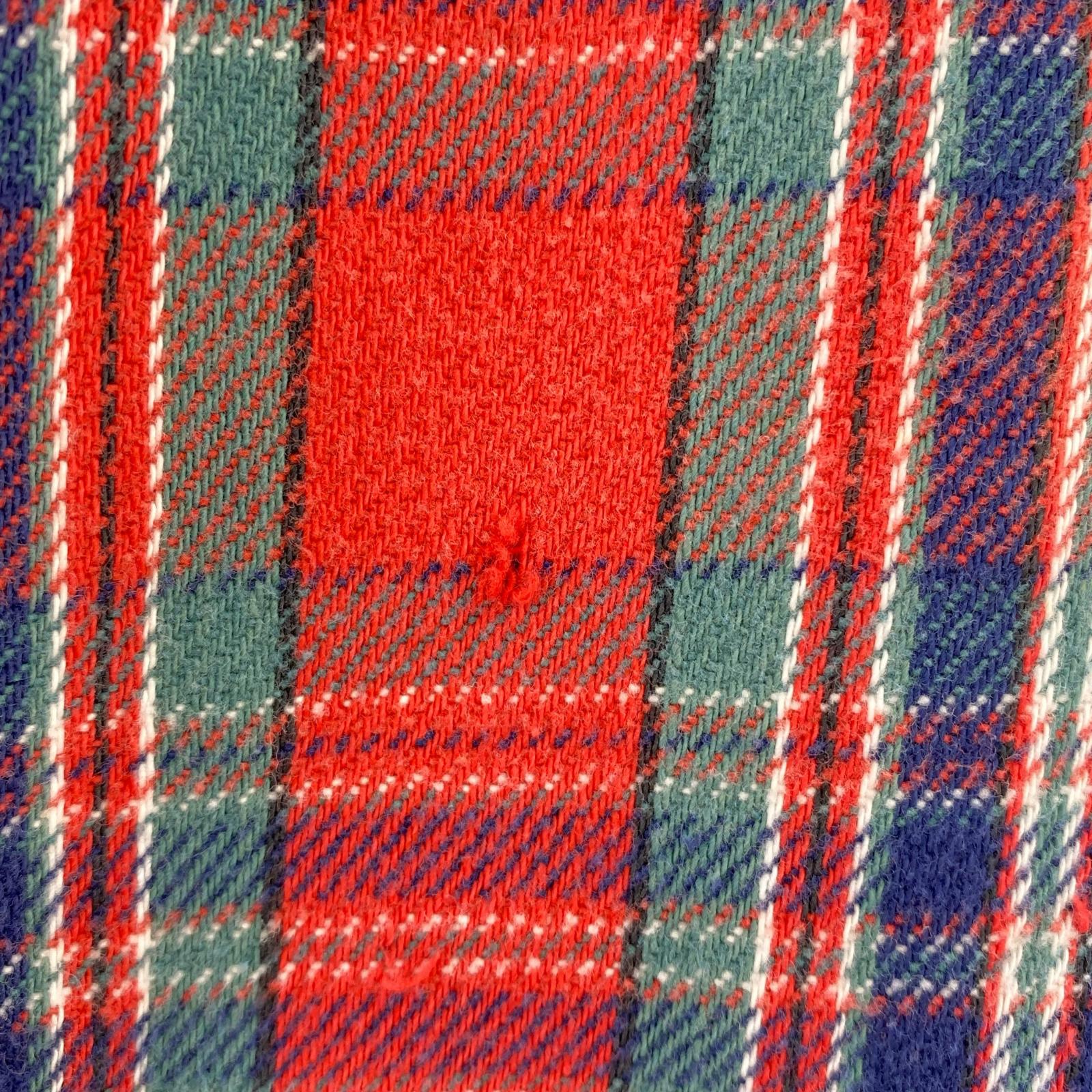 長袖シャツ 90s BIG MAC エルボーパッチ チェックネルシャツ レッド レッド