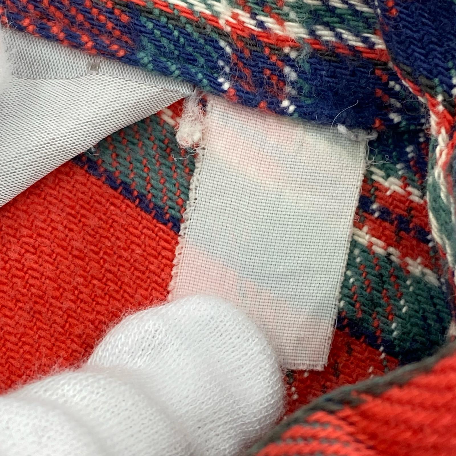 長袖シャツ 90s BIG MAC エルボーパッチ チェックネルシャツ レッド レッド