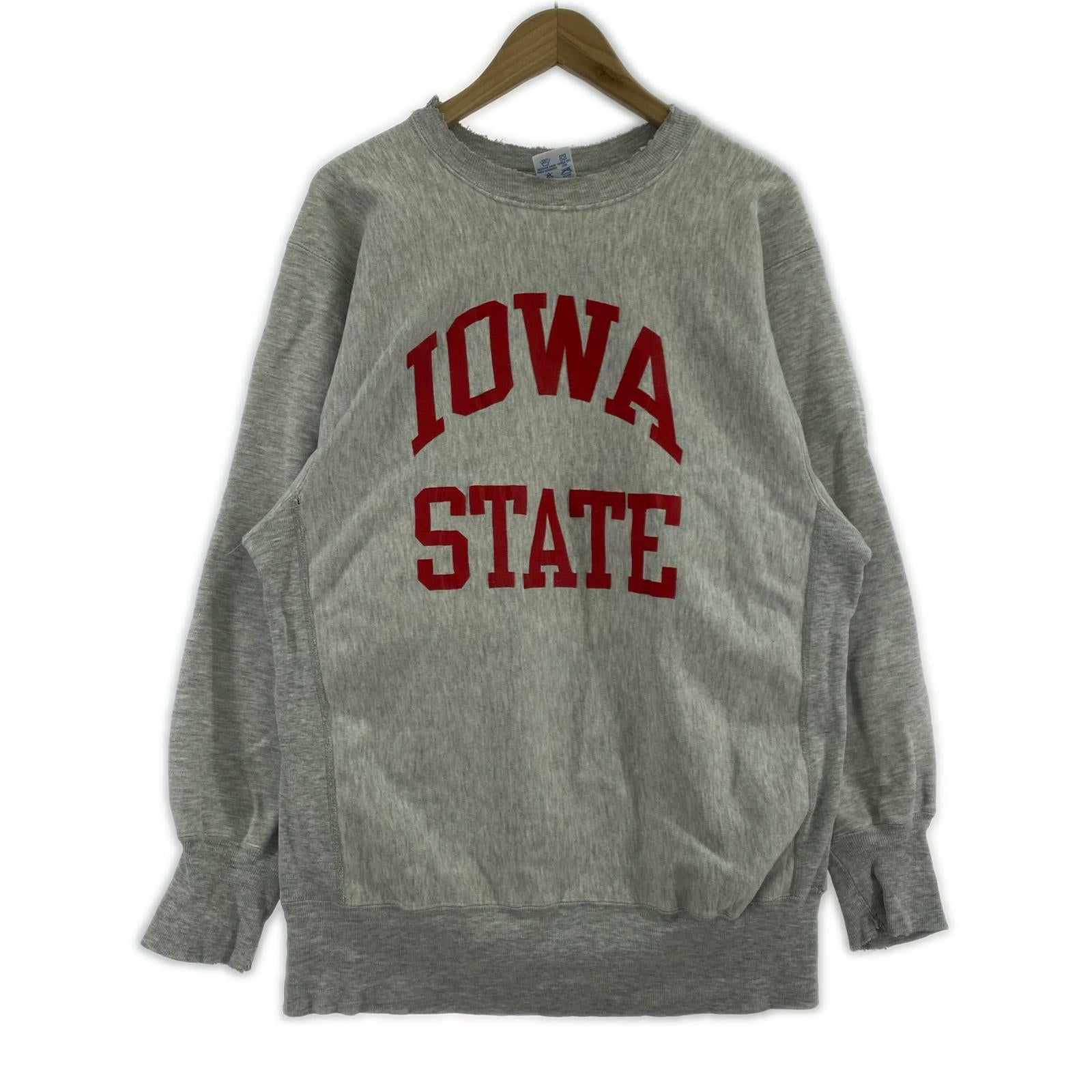 スウェット 90s 刺繍タグ USA製 IOWA REVERSE WEAVE グレー