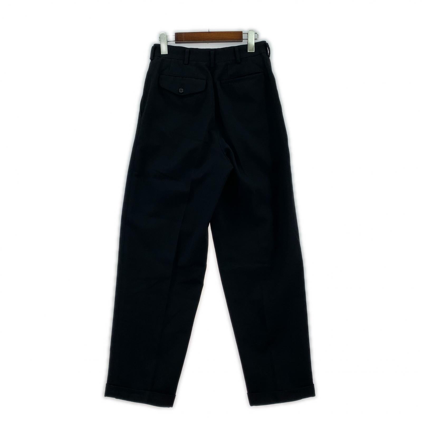 パンツ HOMME 91AW 田中オム期 ウールギャバ 2タック スラックス BLK S ブラック