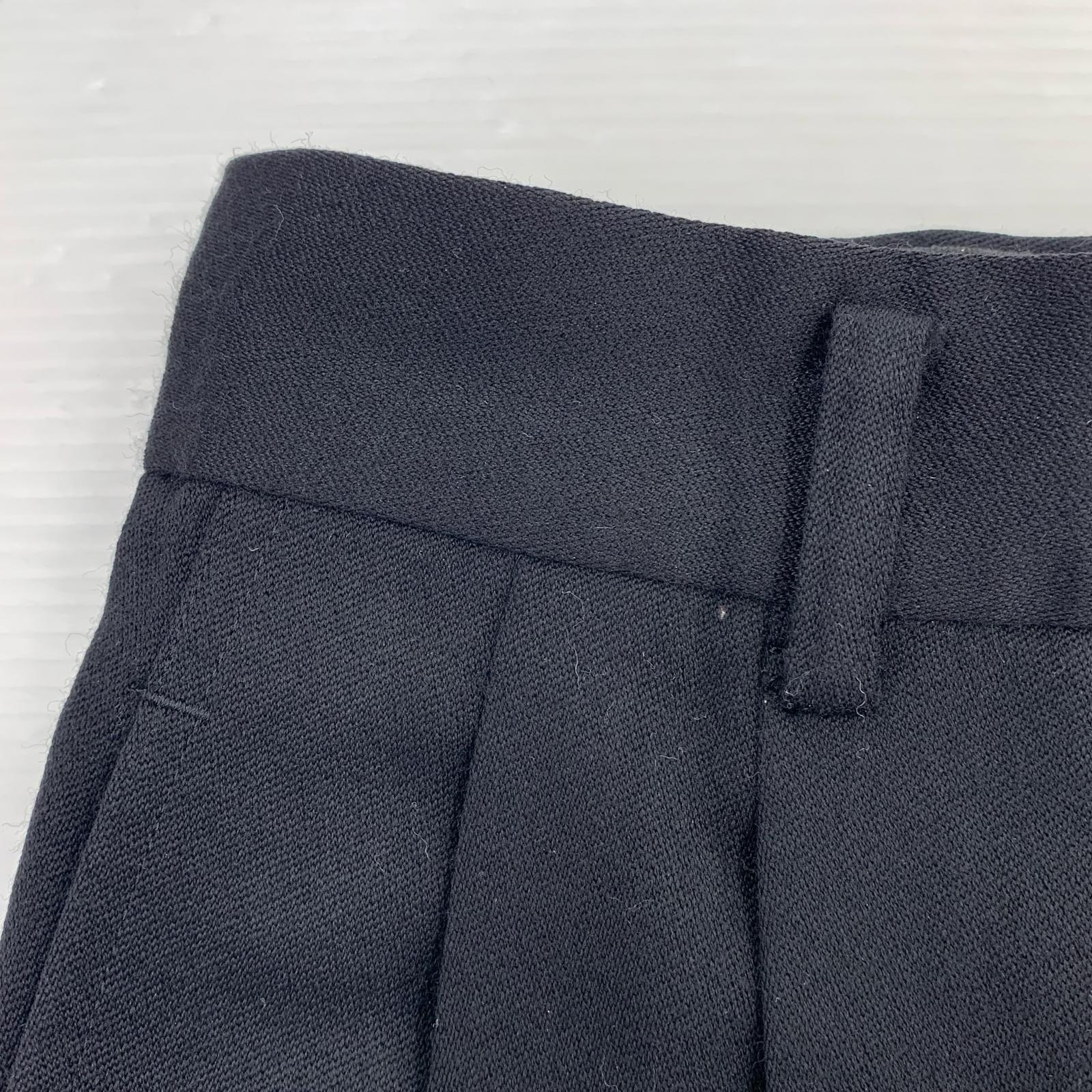 パンツ HOMME 91AW 田中オム期 ウールギャバ 2タック スラックス BLK S ブラック