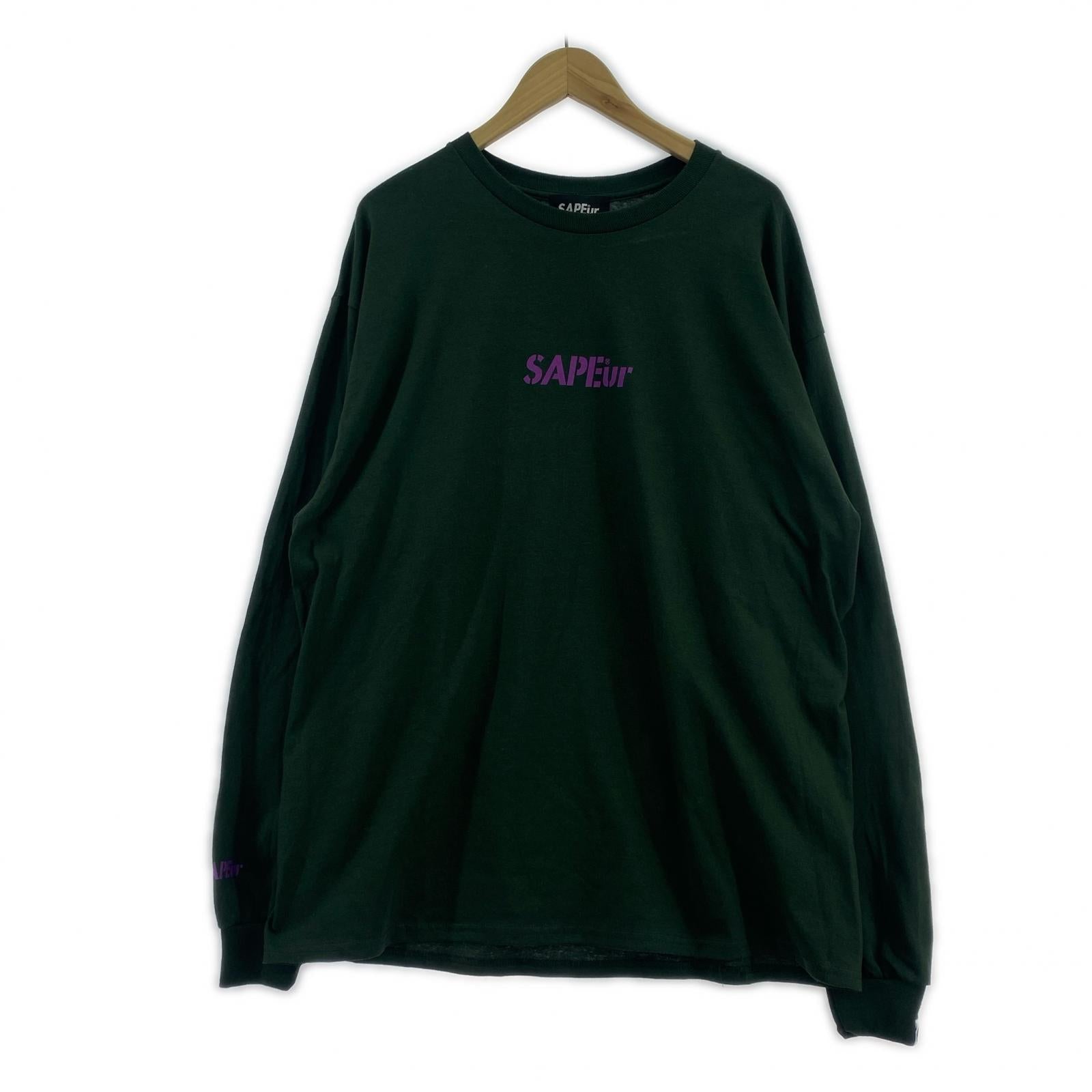 長袖Tシャツ ロゴ カットソー グリーン