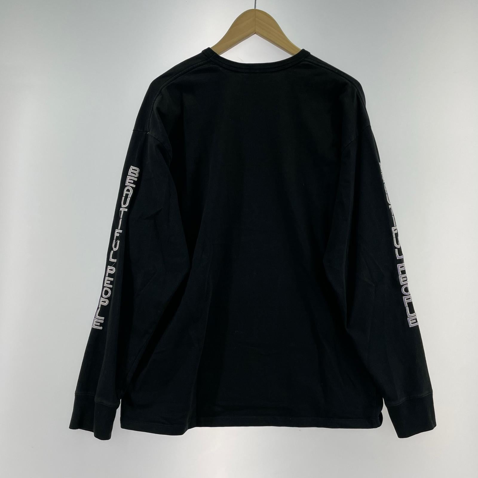 長袖Tシャツ beautiful people 22AW jersey vertical logo long/ブラック ブラック